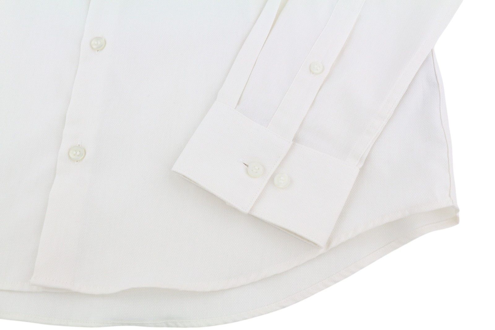 Calvin Klein STRUCTURE SLIM L Off White Cotton Button Shirt 84937 Size US L / EU 52-54 / 3 - 5 Thumbnail