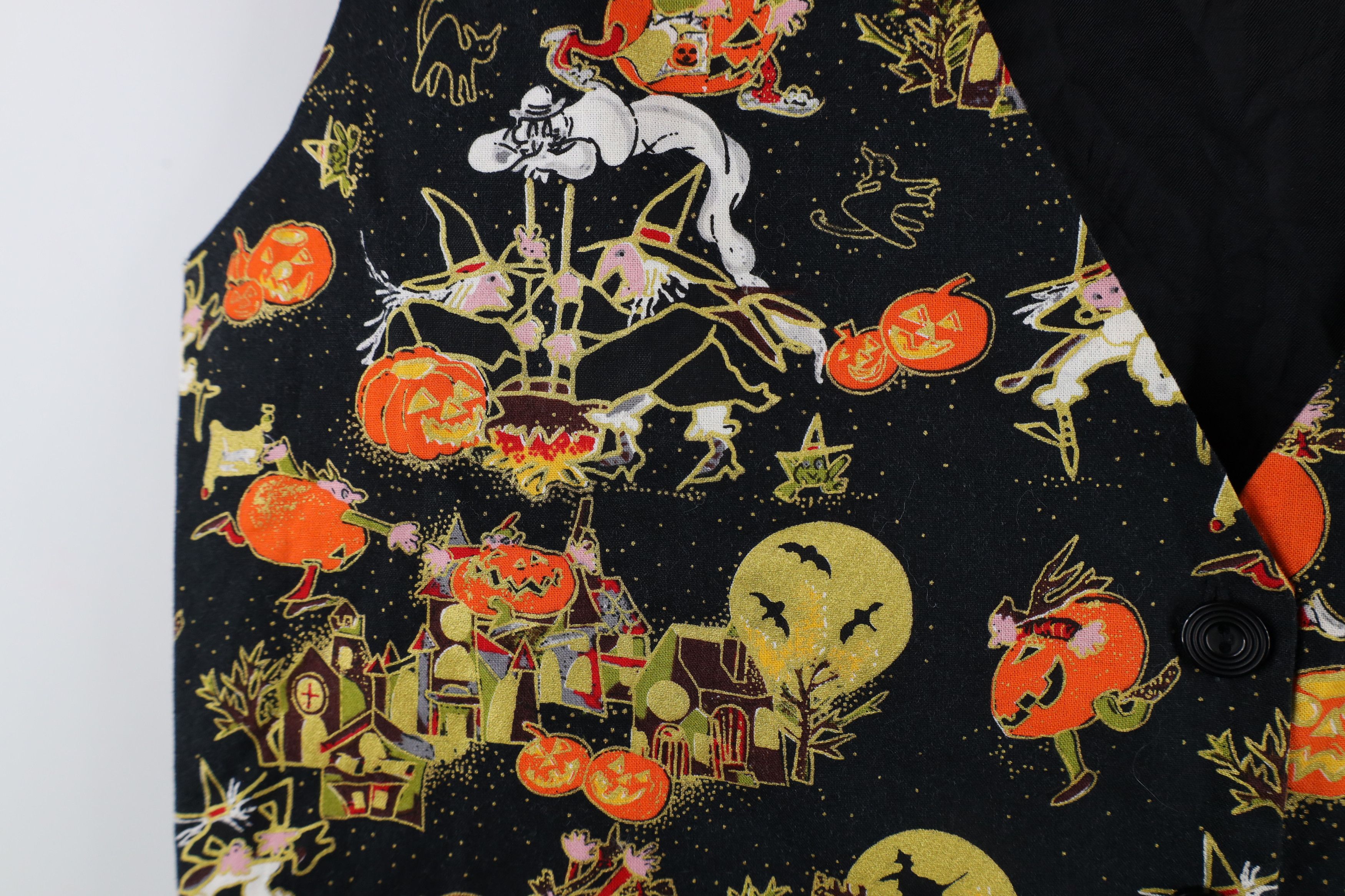 Vintage Vintage 90s Streetwear Halloween Ghost Pumpkin Vest Jacket Size L / US 10 / IT 46 - 4 Thumbnail