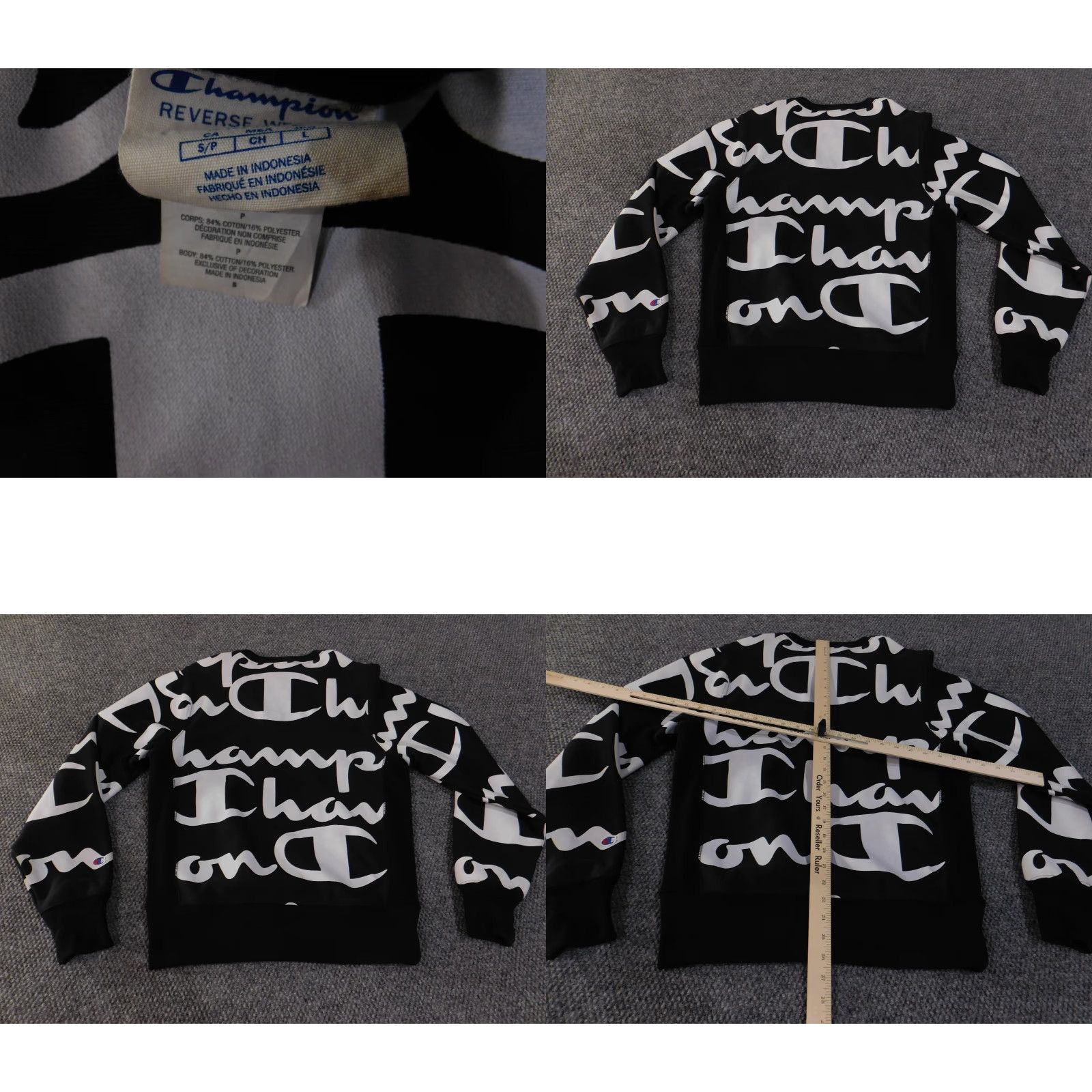 Champion Champion Sweatshirt Mens Small Black Reverse Weave Logo Crewneck Long Sleeve Pullover Knit Cotton Black Size S Regular Size US S / EU 44-46 / 1 - 8 Thumbnail