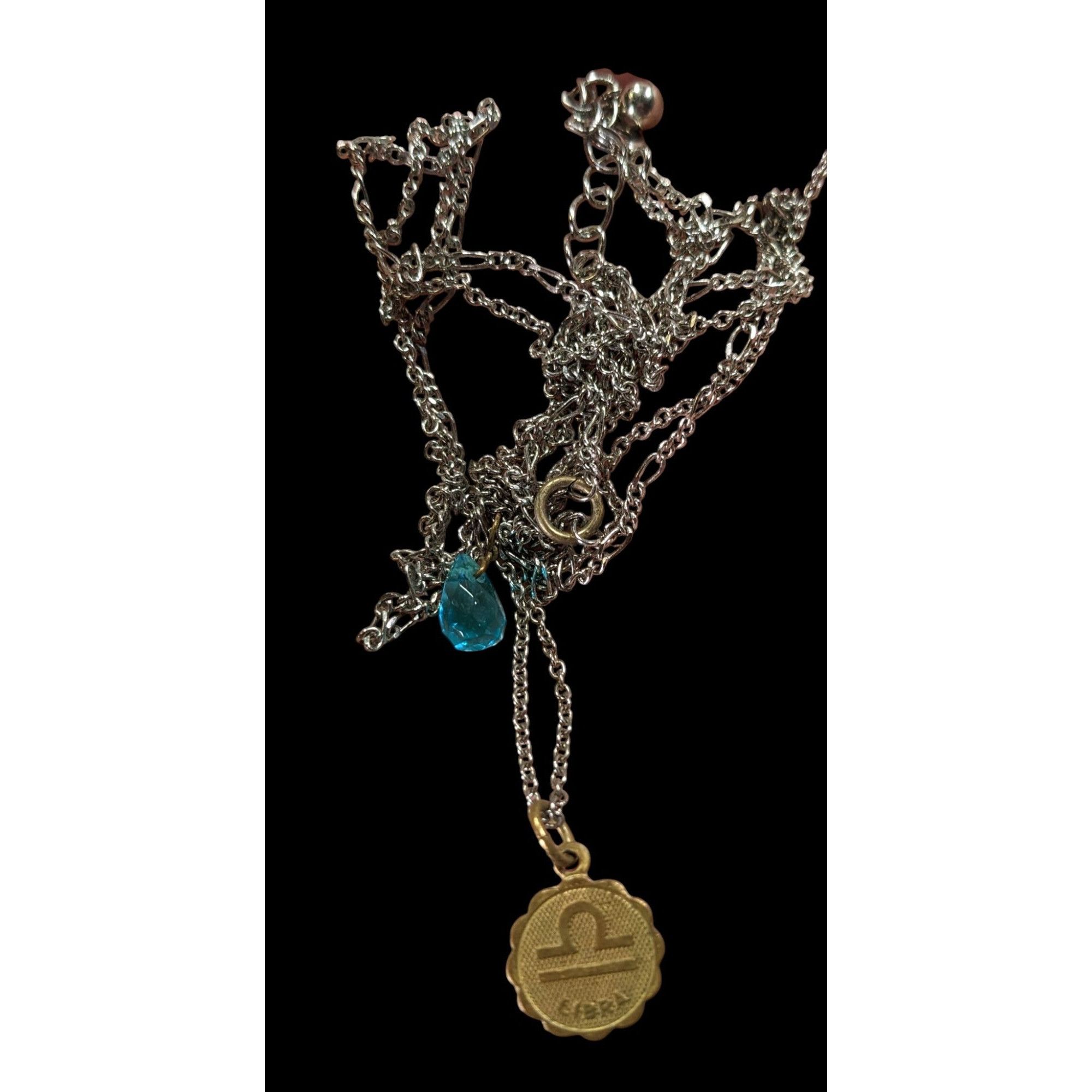 Other Libra Zodiac Layered Necklace With Gold Tone Pendant & Blue Size ONE SIZE - 3 Thumbnail