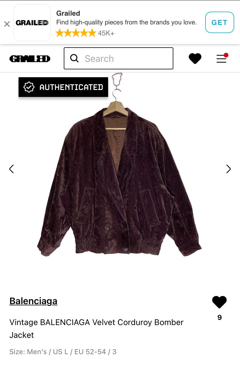 Balenciaga Vintage BALENCIAGA Velvet Corduroy Bomber Jacket Size US L / EU 52-54 / 3 - 14 Thumbnail