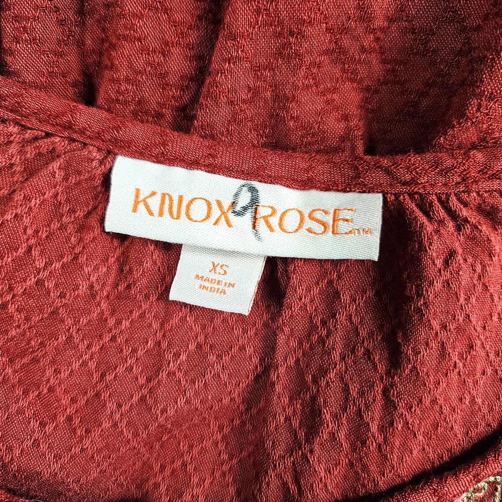 Vintage Knox Rose Dress Womens XS Red Pink Embroidered Long Sleeve Tassels Size XS / US 0-2 / IT 36-38 - 6 Thumbnail