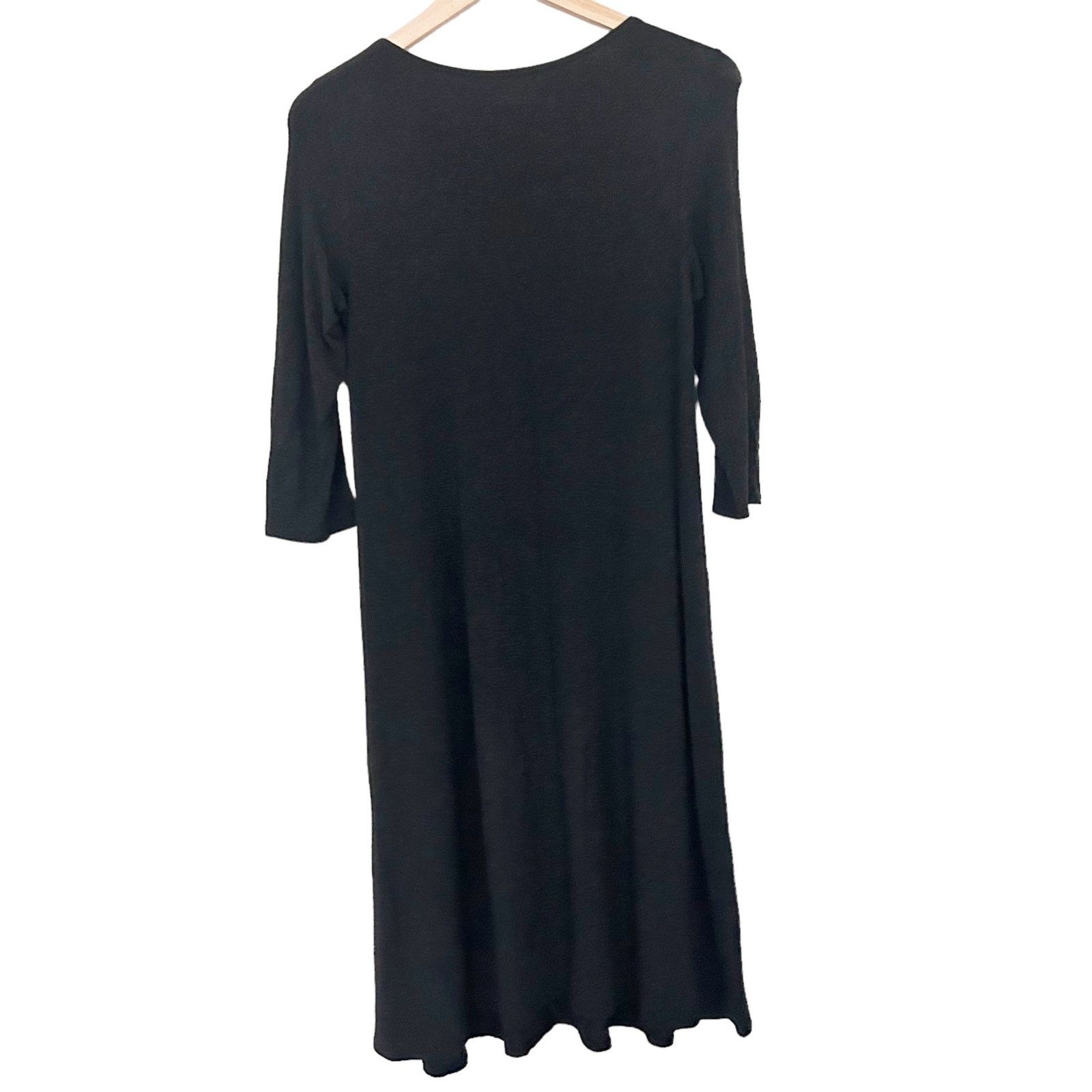 Eileen Fisher Eileen Fisher Dark Gray 3/4 Sleeve Dress Sz XS Size XS / US 0-2 / IT 36-38 - 4 Thumbnail