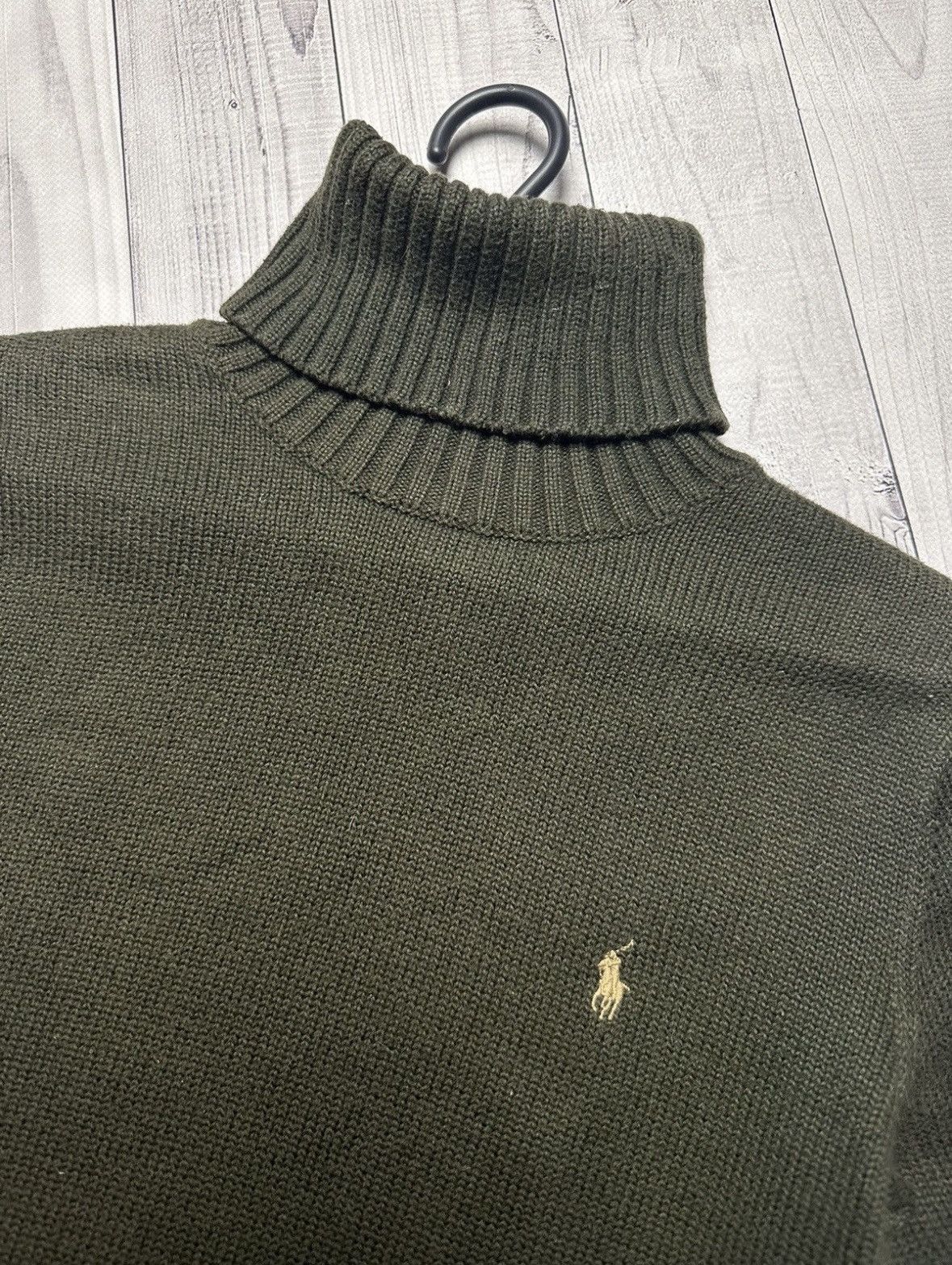Polo Ralph Lauren × Ralph Lauren × Vintage Vintage Polo Ralph Lauren sweater women's M green turtleneck Size M / US 6-8 / IT 42-44 - 2 Thumbnail