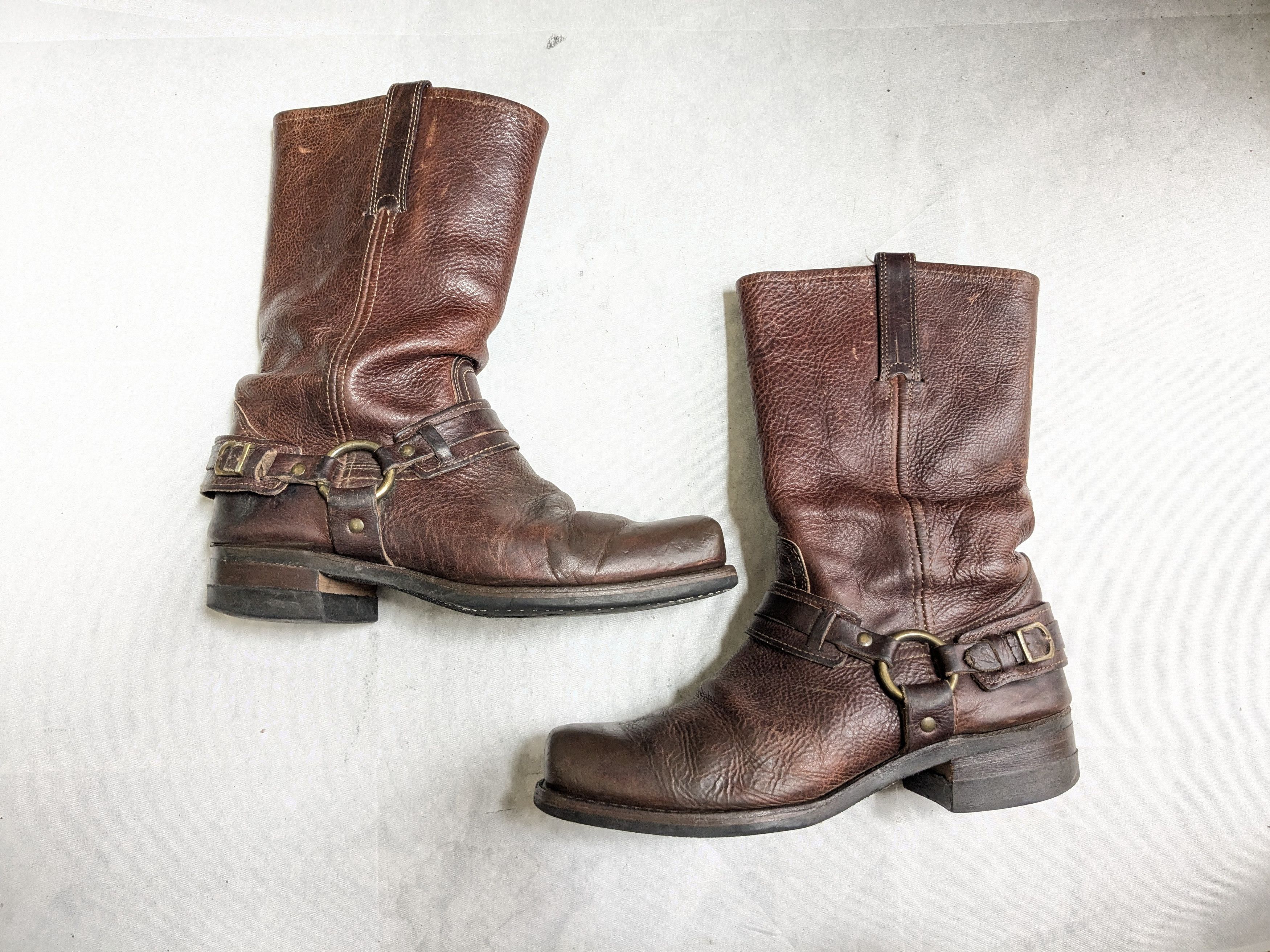 Frye Frye Harness Boots Brown Leather 11 M Buckle Size US 11 / EU 44 - 1 Thumbnail