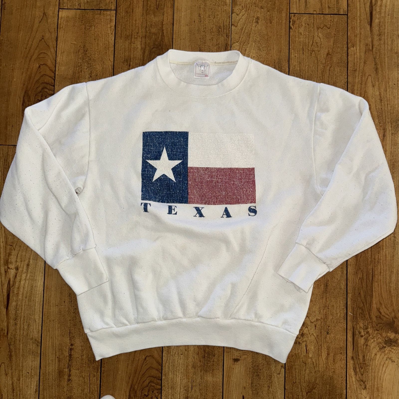 Delta × Vintage Vintage Made In USA Texas Crewneck White L 20x23 Delta Tag Size US L / EU 52-54 / 3 - 1 Thumbnail