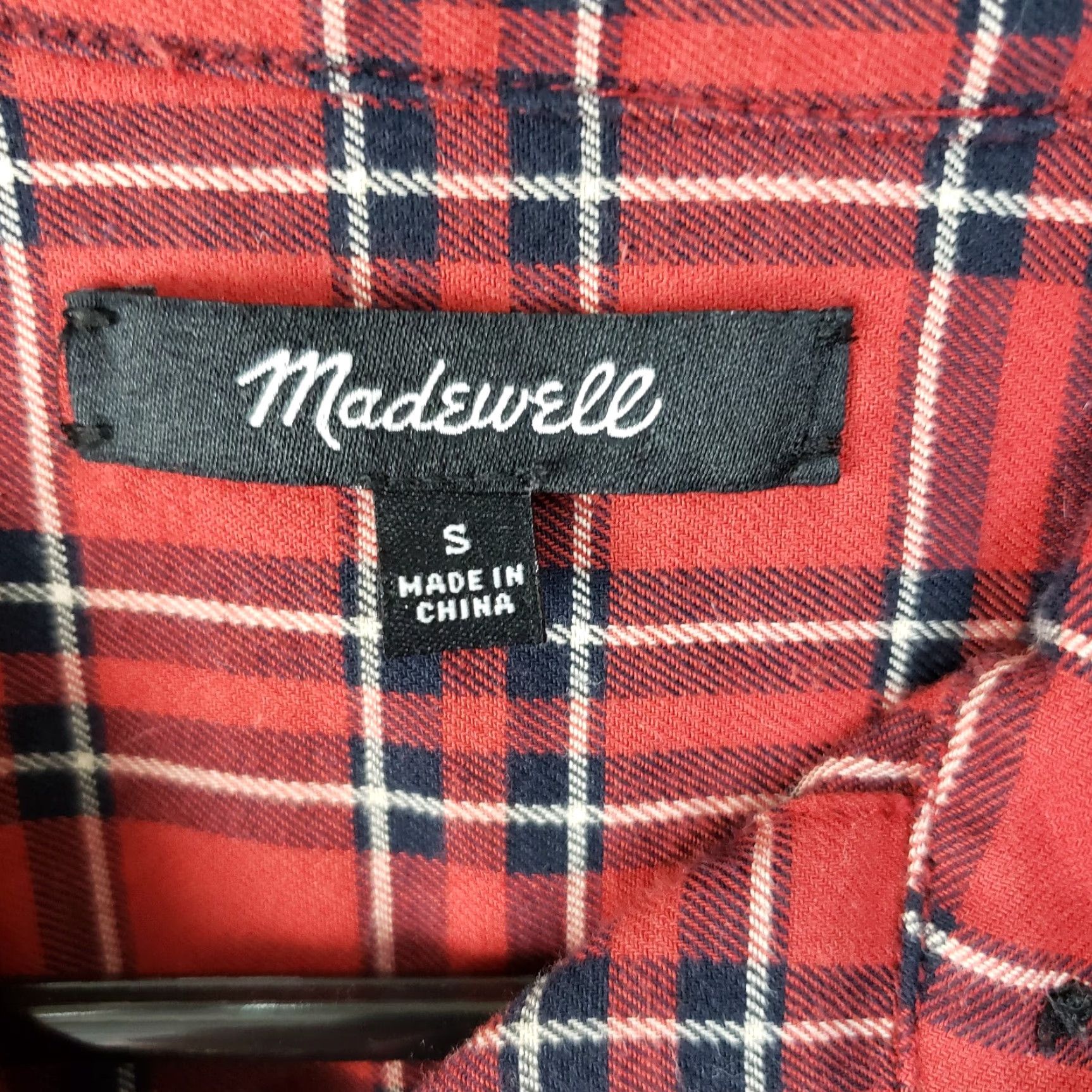 Madewell Madewell Womens Button Front Shirt Sz Small Red Plaid Long Sleeve Cotton Shirt Size S / US 4 / IT 40 - 6 Thumbnail