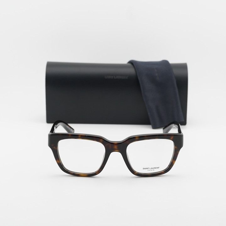 Saint Laurent Paris Saint Laurent SL804 002 Eyeglasses Havana 51mm Square Frame Size ONE SIZE - 12 Thumbnail