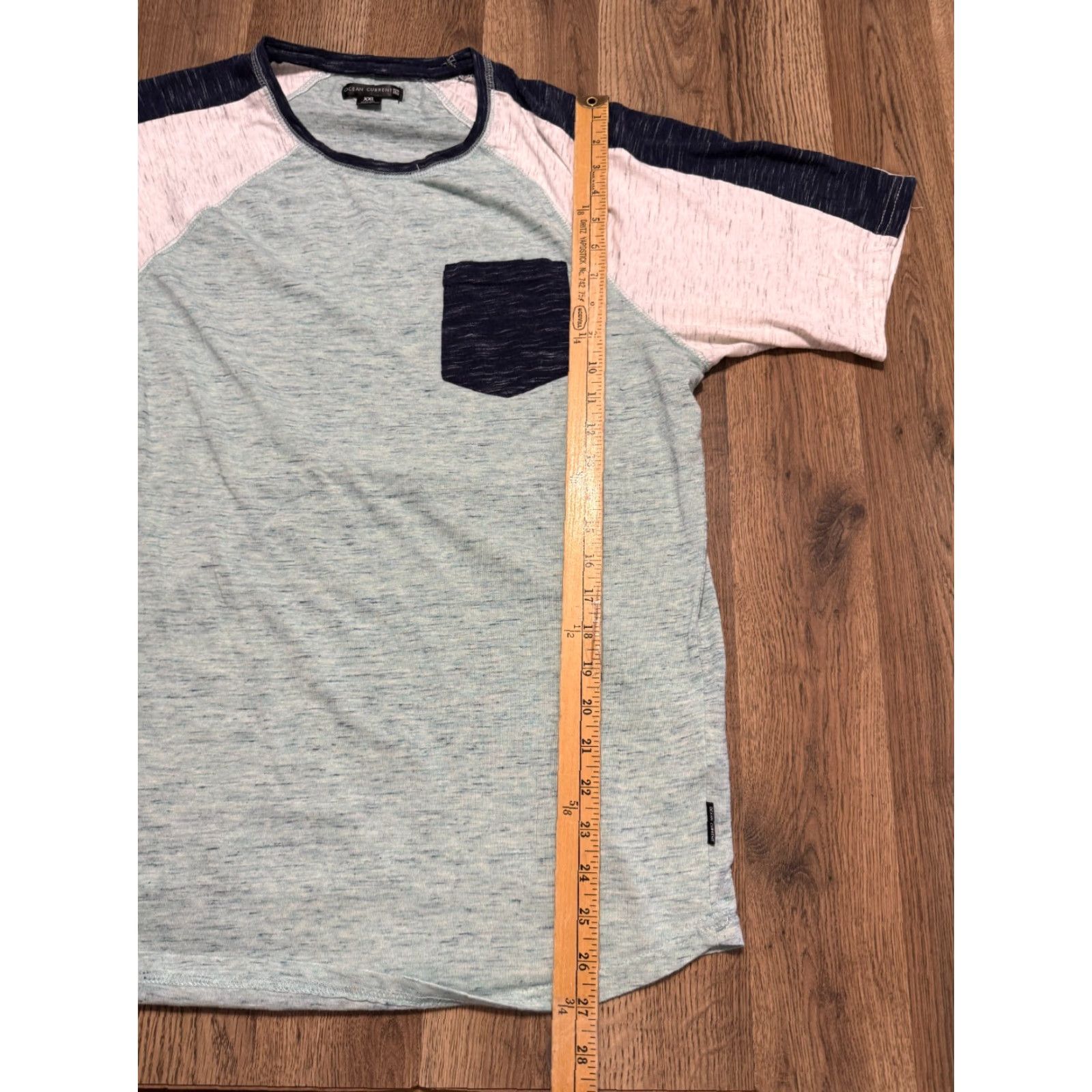 Vintage VINTAGE? (no) Ocean Current Shirt Men's XXL Green Pocket Tee Round Neck 2XL Short Sleeve T-Shirt Men Size US XXL / EU 58 / 5 - 7 Thumbnail