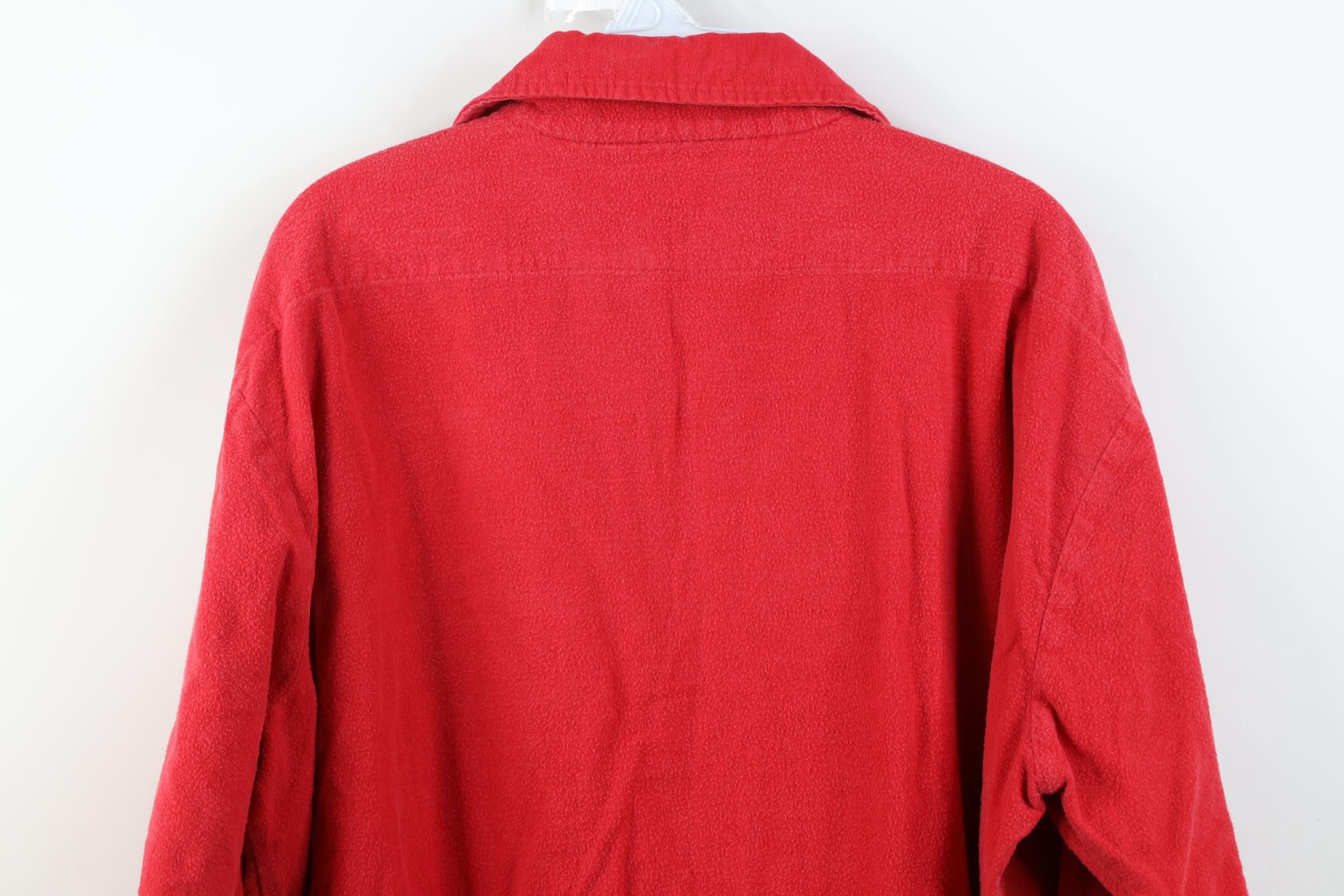FiveBrother Vintage 70s Five Brother Chamois Cloth Button Shirt Red USA Size US XL / EU 56 / 4 - 13 Thumbnail
