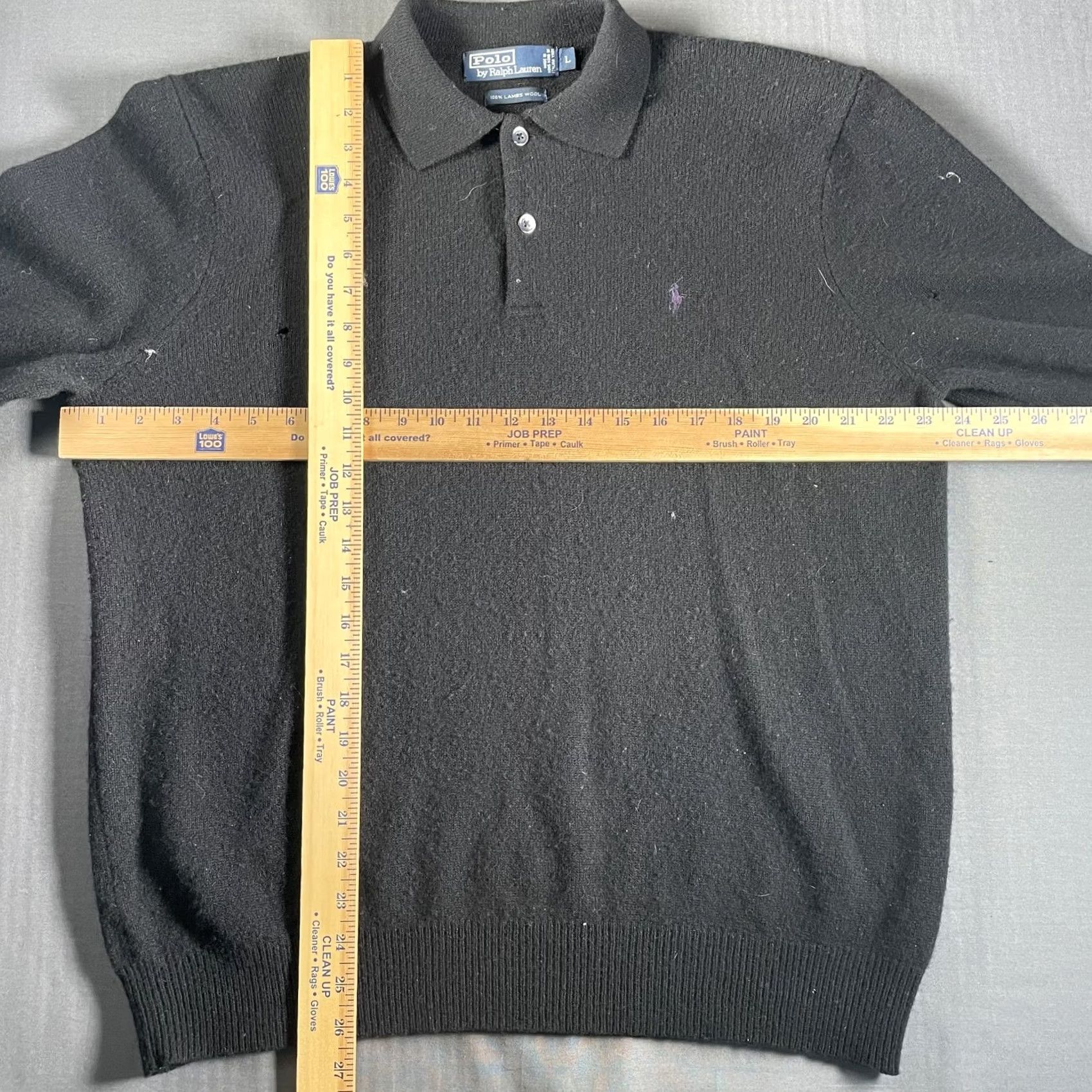 Polo Ralph Lauren VINTAGE Polo Ralph Lauren Sweater Mens Large Black Wool Long Sleeve Pullover Collared Size US L / EU 52-54 / 3 - 6 Thumbnail