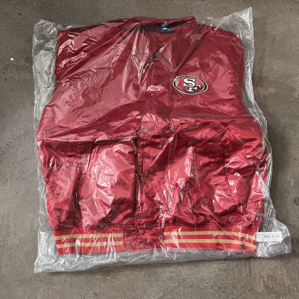 Kith for The NFL: Lions Satin Bomber Jacket - Chain XS