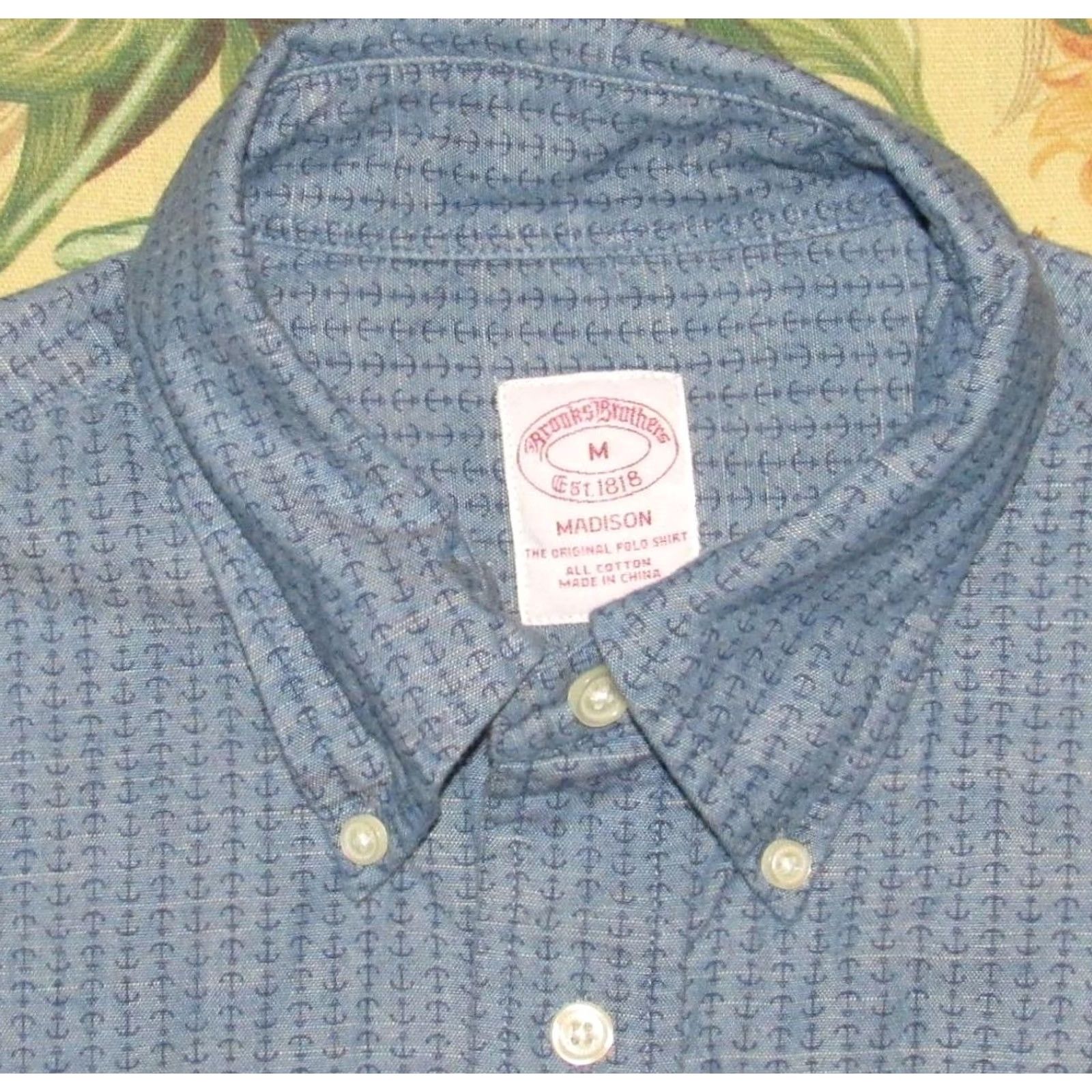 Brooks Brothers BROOKS BROTHERS Madison Longsleeve Button Down Chambray Shirt In Anchor Print M Shirt Mens Blue Anchor Print 90s? Size US M / EU 48-50 / 2 - 2 Thumbnail