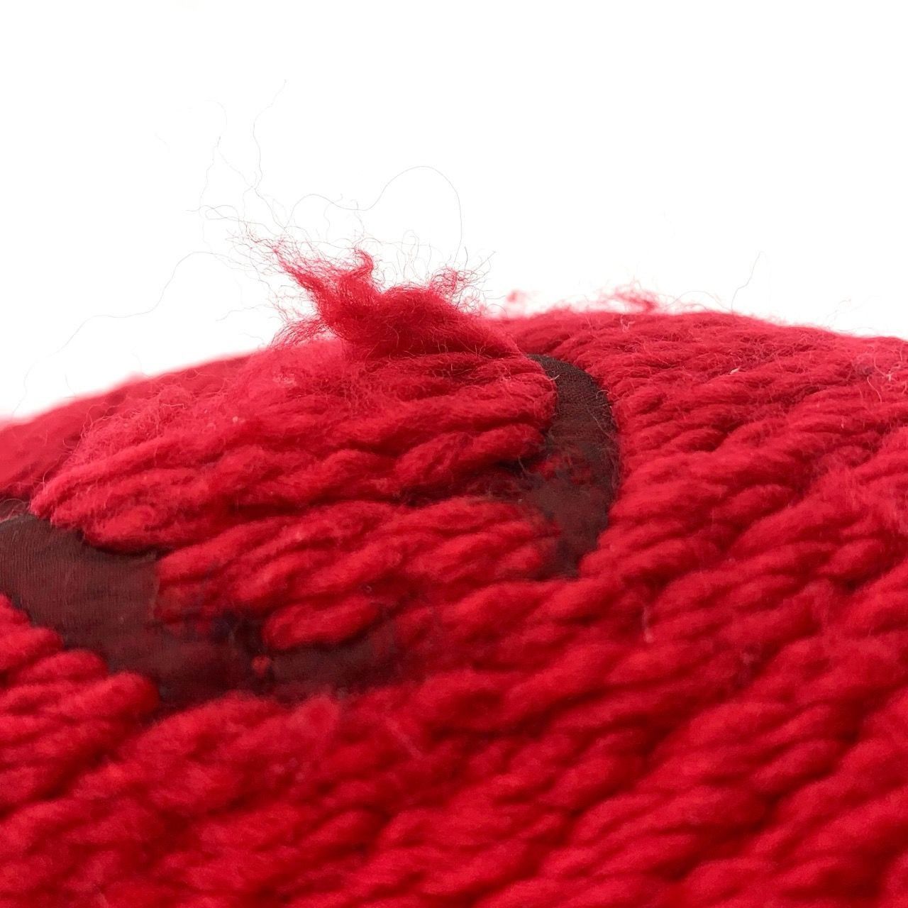 Louis Vuitton Louis Vuitton Red Wool & Silk Monogram Logo Scarf With Fring Size ONE SIZE - 5 Thumbnail