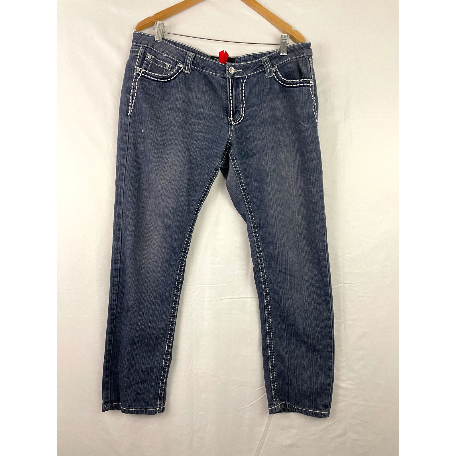 Eighty Eight Eighty Eight Blue Denim Jeans Low Rise White Sz 15 Size 34" / US 12 / IT 48 - 2 Thumbnail