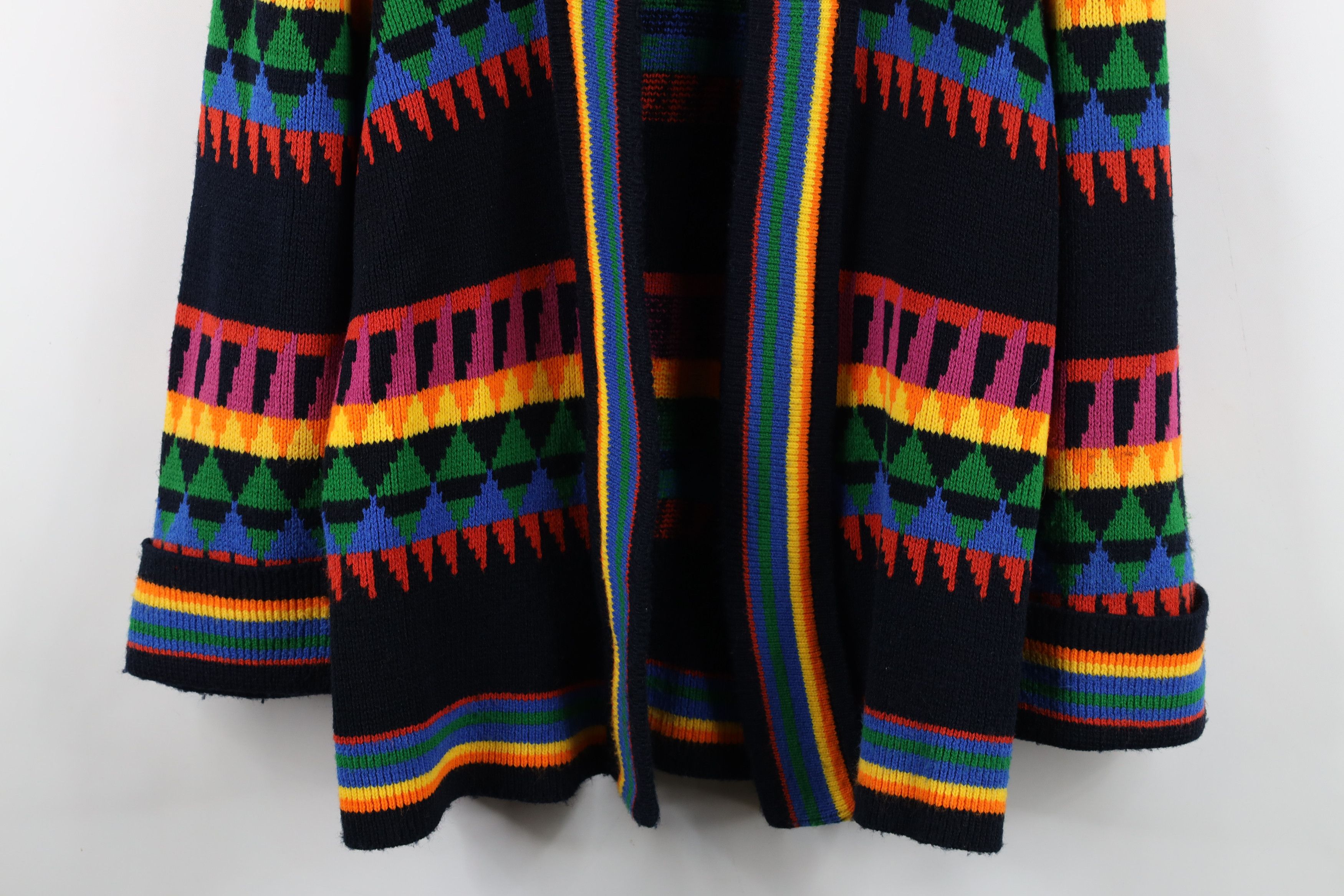 Vintage Vintage 70s Streetwear Knit Hooded Open Front Sweater USA Size M / US 6-8 / IT 42-44 - 3 Thumbnail