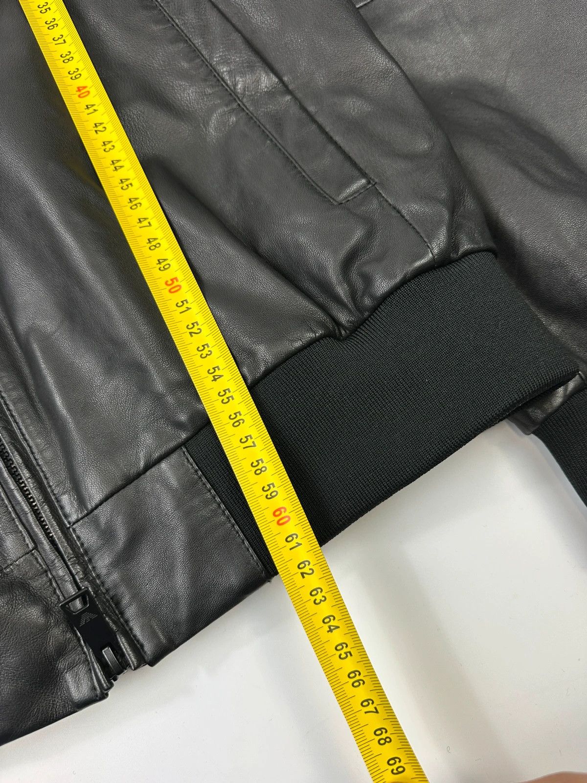 Emporio Armani Emporio Armani FW2019 Black Lamb Leather Bomber Jacket Size US M / EU 48-50 / 2 - 10 Thumbnail