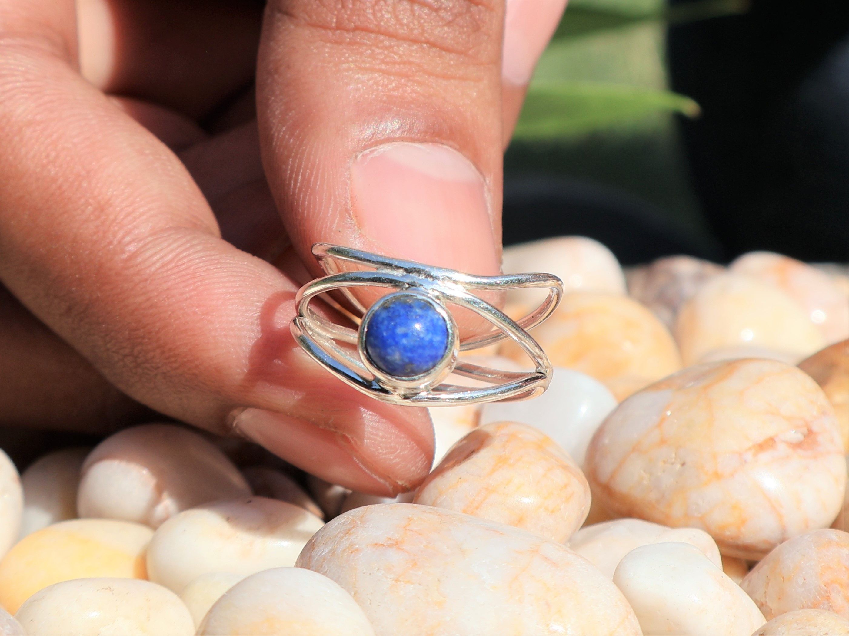 Handmade Lapis Lazuli Ring, 925 Sterling Silver, Handmade Women Ring Size ONE SIZE - 4 Thumbnail