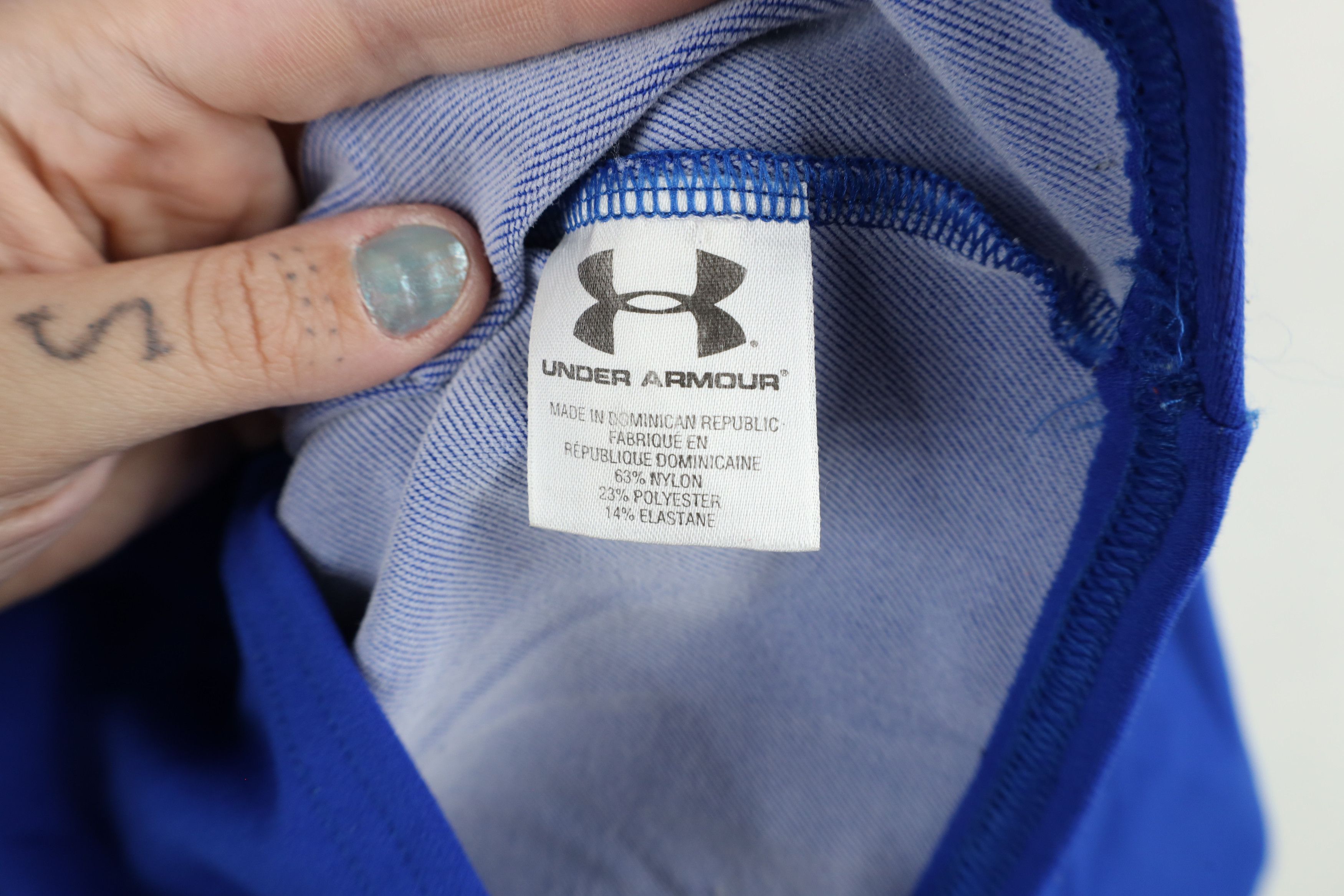 Under Armour × Vintage Under Armour Compression Mock Neck Training T-Shirt Blue Size US S / EU 44-46 / 1 - 7 Thumbnail