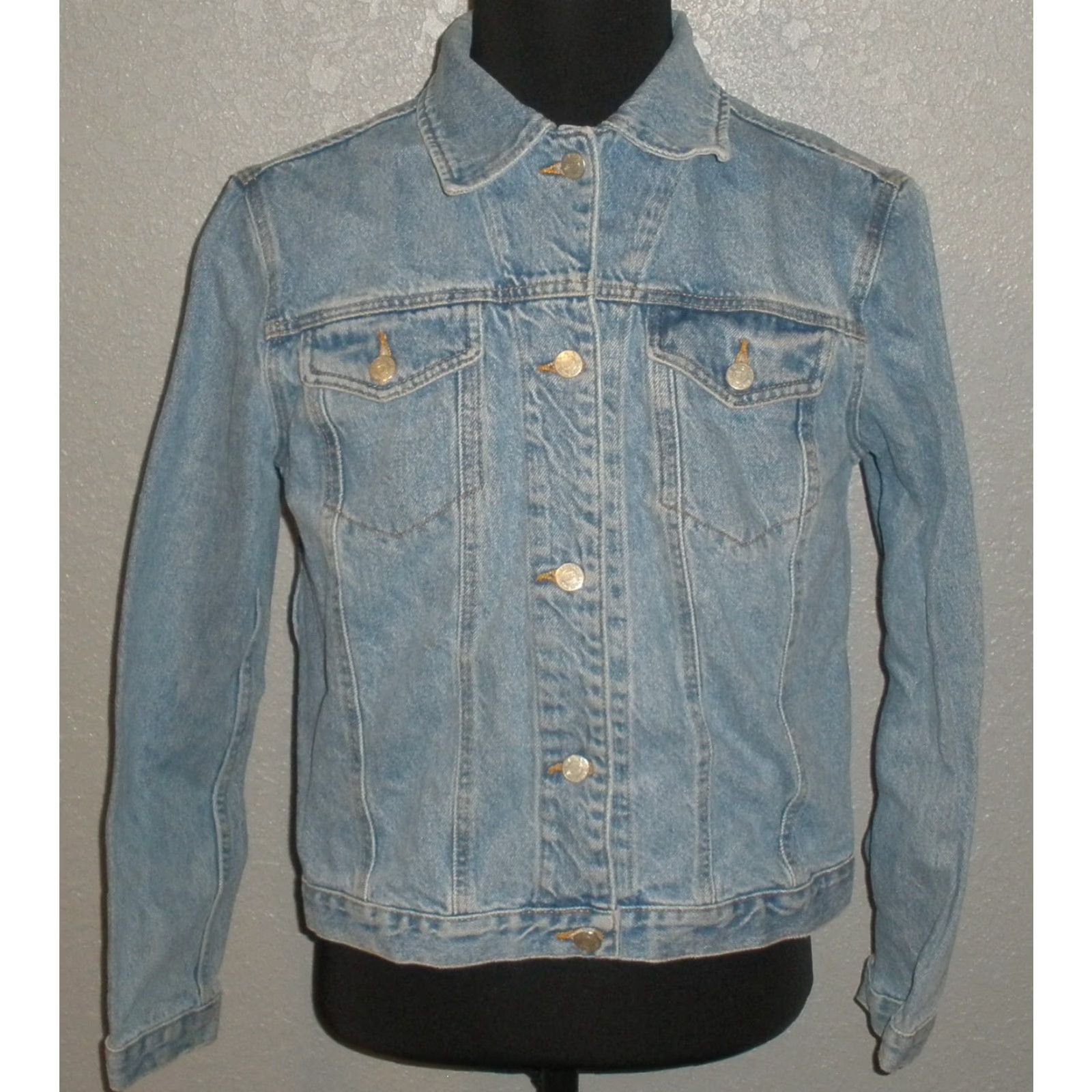 Evan Picone VINTAGE Evan-Picone Denim Jacket Woman's L Blue Denim Buttoned Short Jacket Size 36" / US 14 / IT 50 - 2 Thumbnail