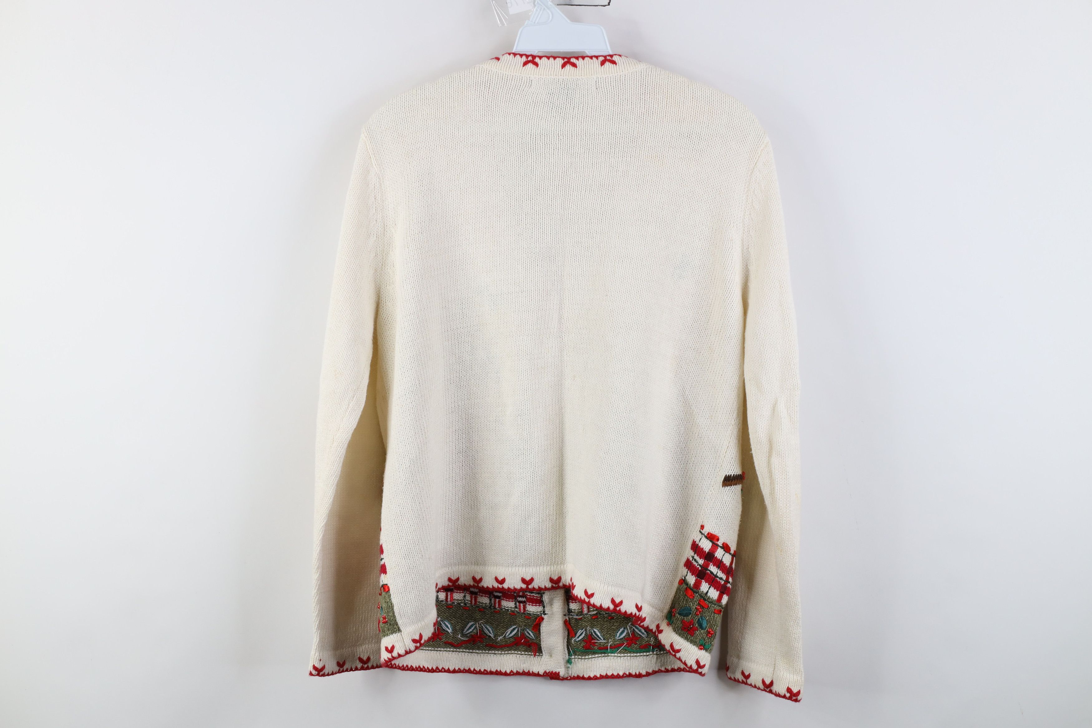 Vintage Vintage 90s Y2K Babydoll Nature Cardinal Bird Flower Sweater Size M / US 6-8 / IT 42-44 - 16 Thumbnail