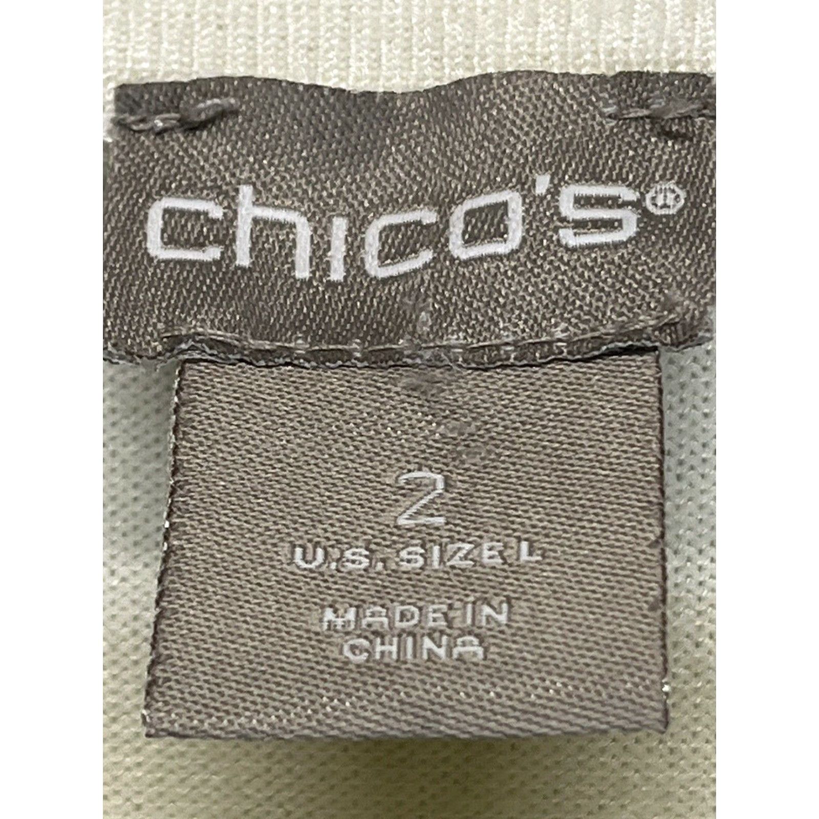 Vintage Chicos Classic Ivory Pullover Sweater Women's Large Long Sleeve Button Front Knit Size L / US 10 / IT 46 - 4 Thumbnail
