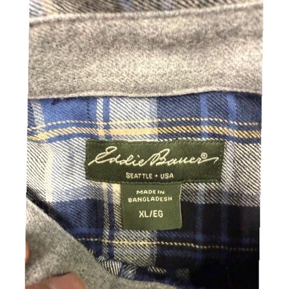 Eddie Bauer VINTAGE Eddie Bauer Plaid Flannel Shirt Button-Down Long Sleeve XL Red Blue Mens NWT Size US XL / EU 56 / 4 - 7 Thumbnail