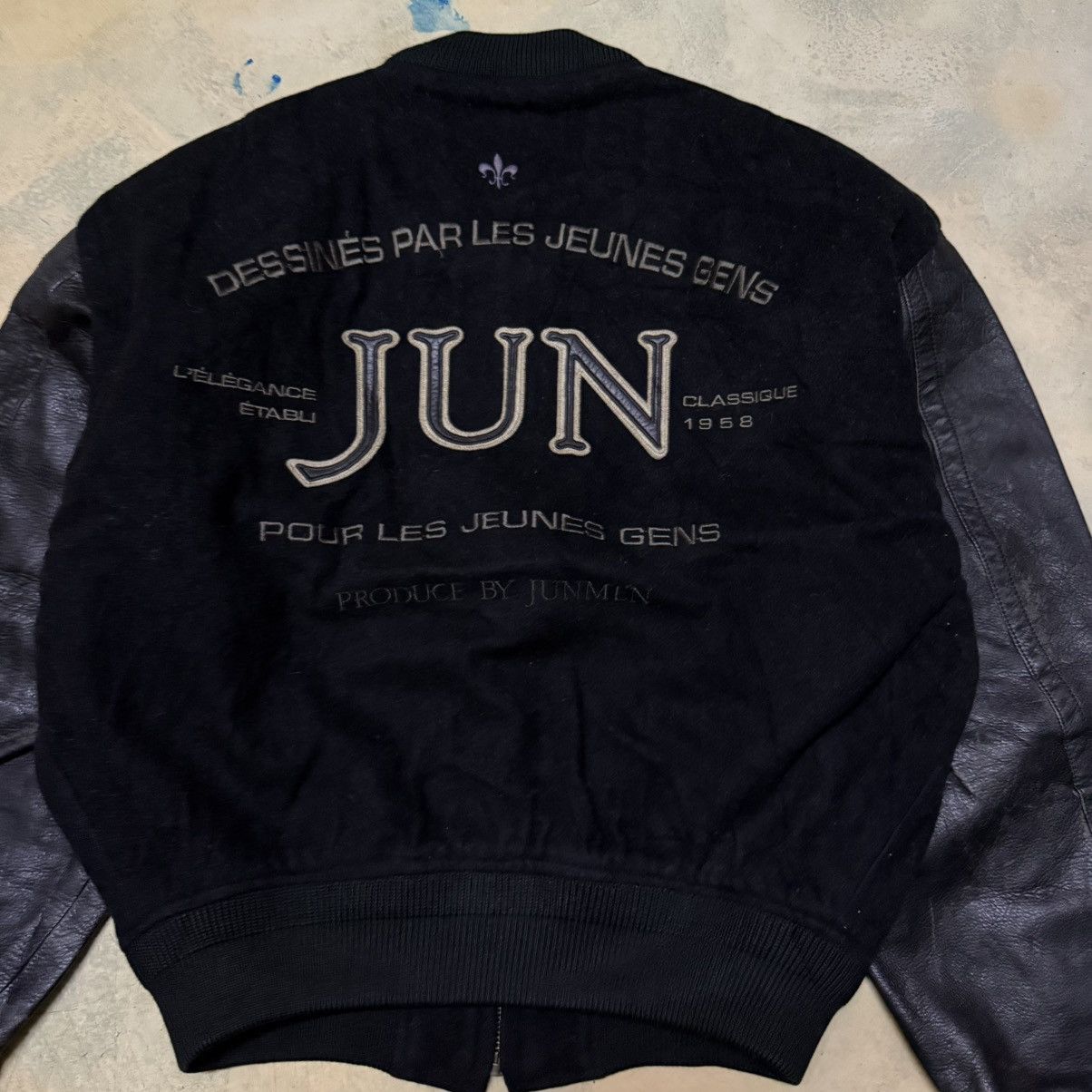 JUN MEN Vintage Jun Men Big Logo Leather Sleeves Varsity Jacket Size US M / EU 48-50 / 2 - 4 Thumbnail