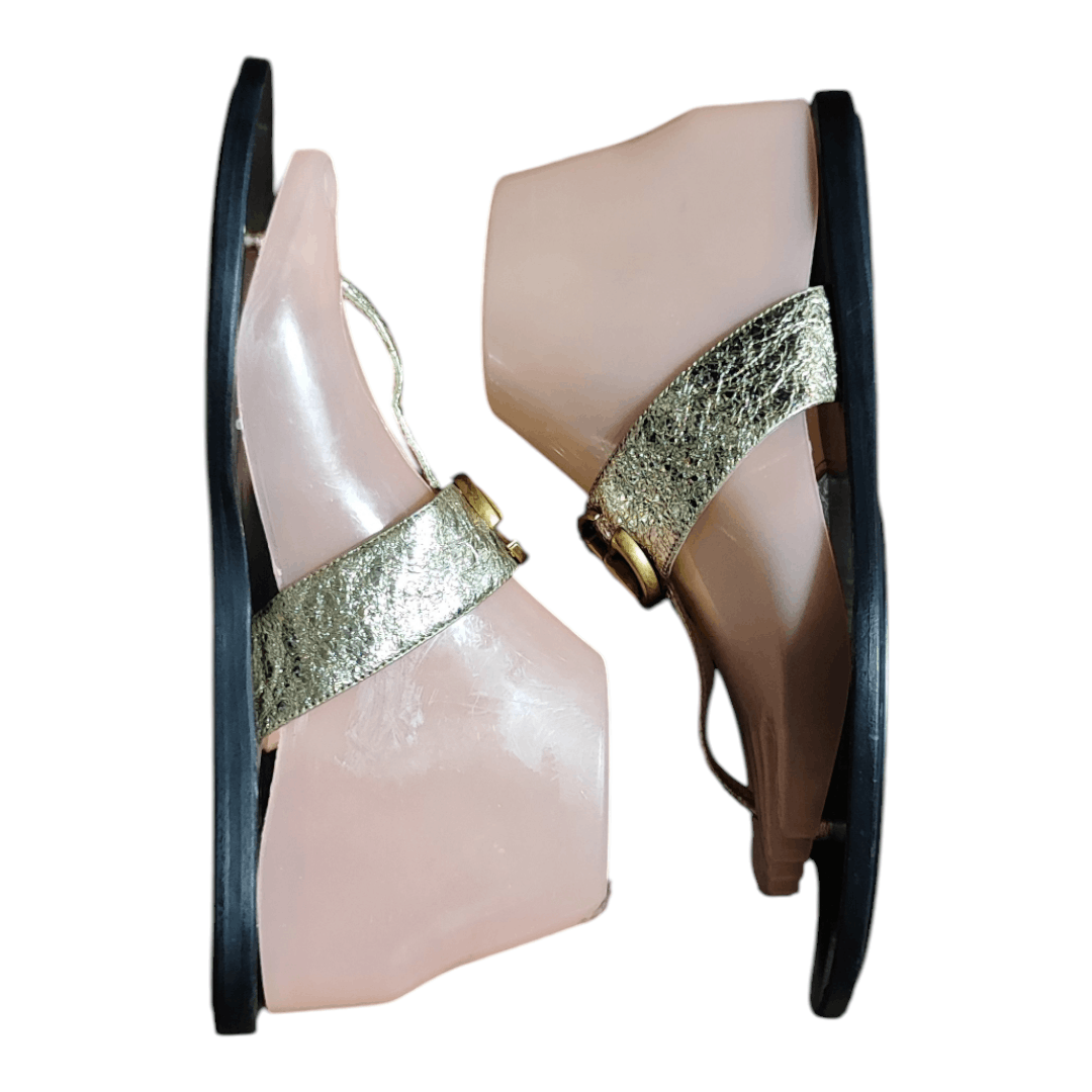 Gucci GUCCI Nappa Galassia Marmont GG Gold Thong flat Sandal Size US 7 / IT 37 - 4 Thumbnail