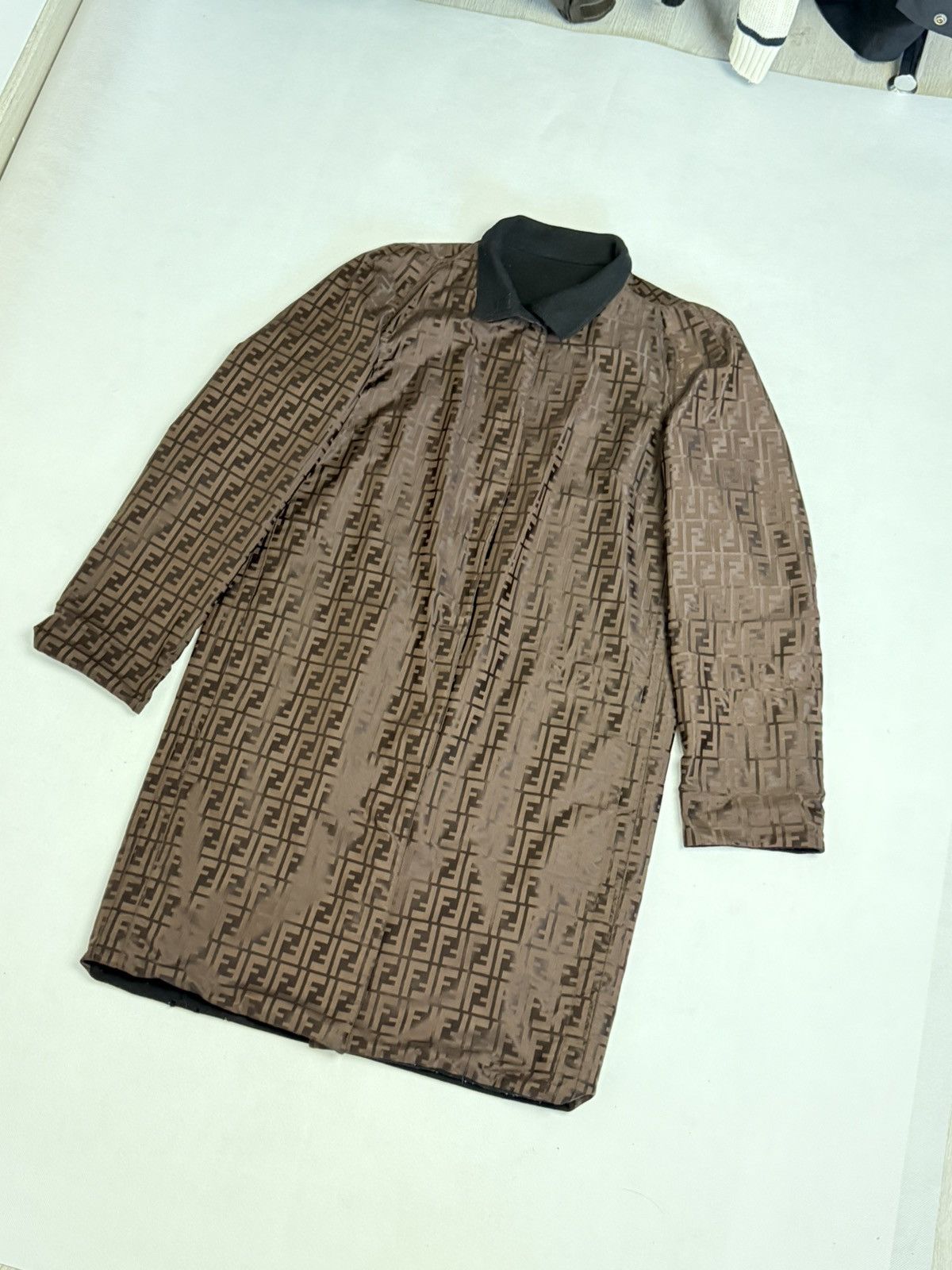 Fendi × Vintage Fendi monogram trench coat jacket vintage bilateral Size US S / EU 44-46 / 1 - 5 Thumbnail
