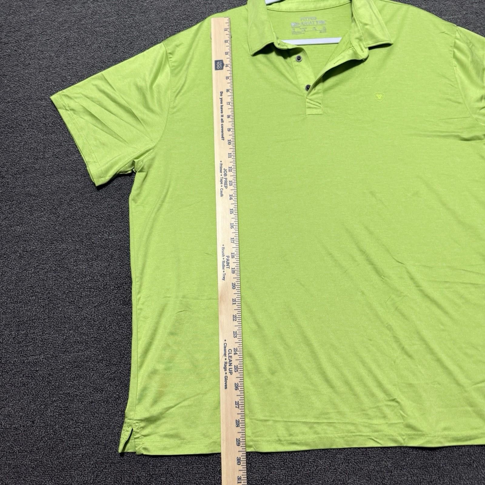 Ariat Ariat Tek Polo Shirt Mens XXL Hi-Vis Green Short Sleeve Size US XXL / EU 58 / 5 - 7 Thumbnail