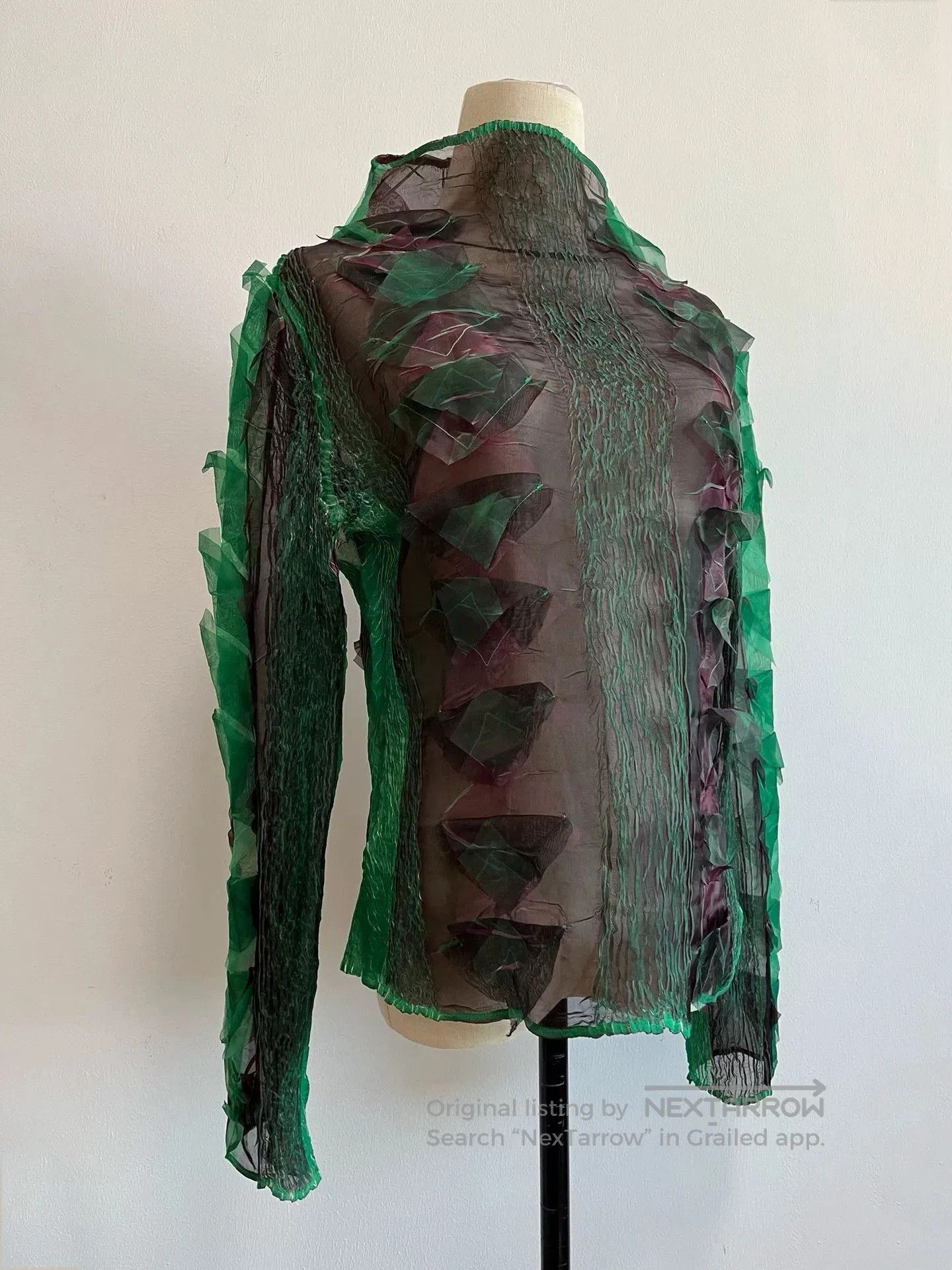 Other YOSHIKI HISHINUMA Green Mesh Top. Size L / US 10 / IT 46 - 2 Thumbnail