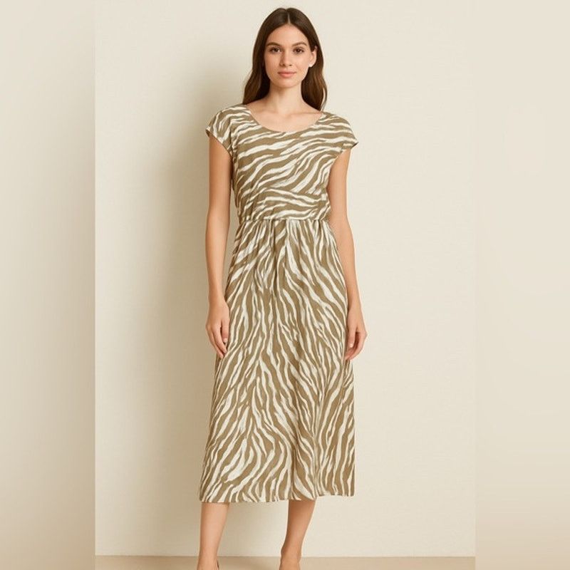 Nine West Elegant Zebra Print Dress Size M / US 6-8 / IT 42-44 - 3 Thumbnail