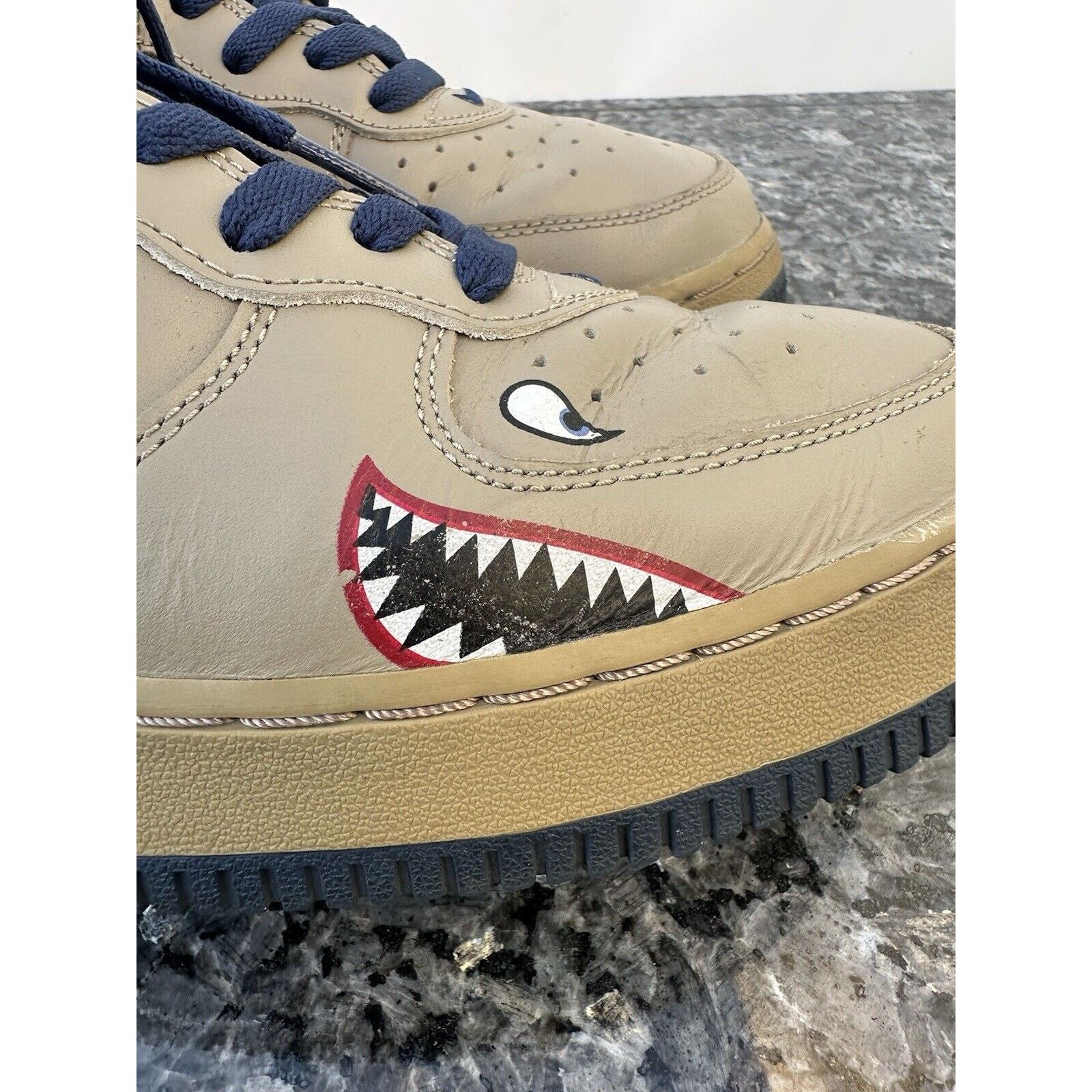 Nike Vintage 2004 Nike Air Force 1 Mid Khaki-Midnight Size US 10 / EU 43 - 5 Thumbnail