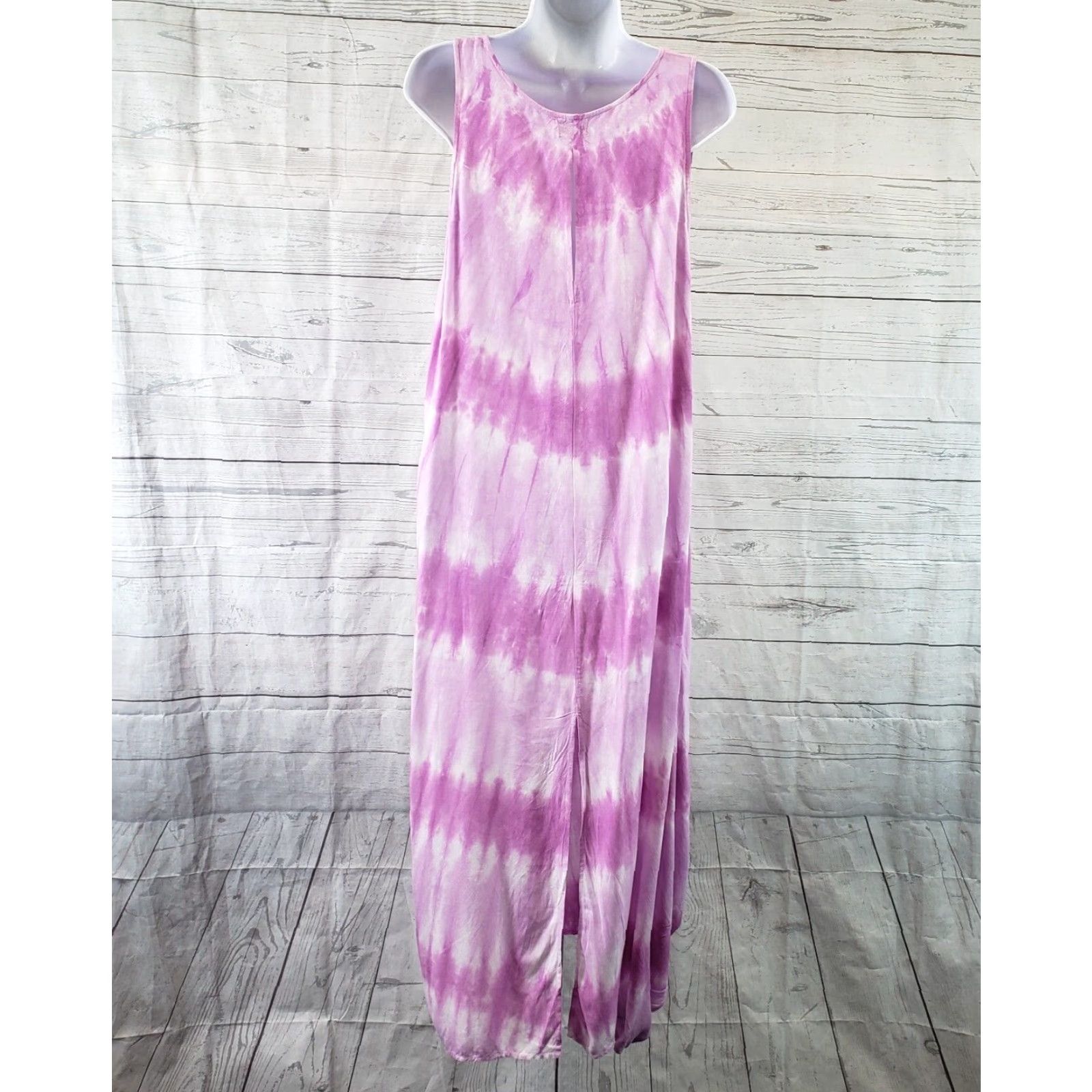 Vintage Mud Pie Maxi Dress Sz S Purple Tie Dye Sleeveless V-Neck Size S / US 4 / IT 40 - 4 Thumbnail