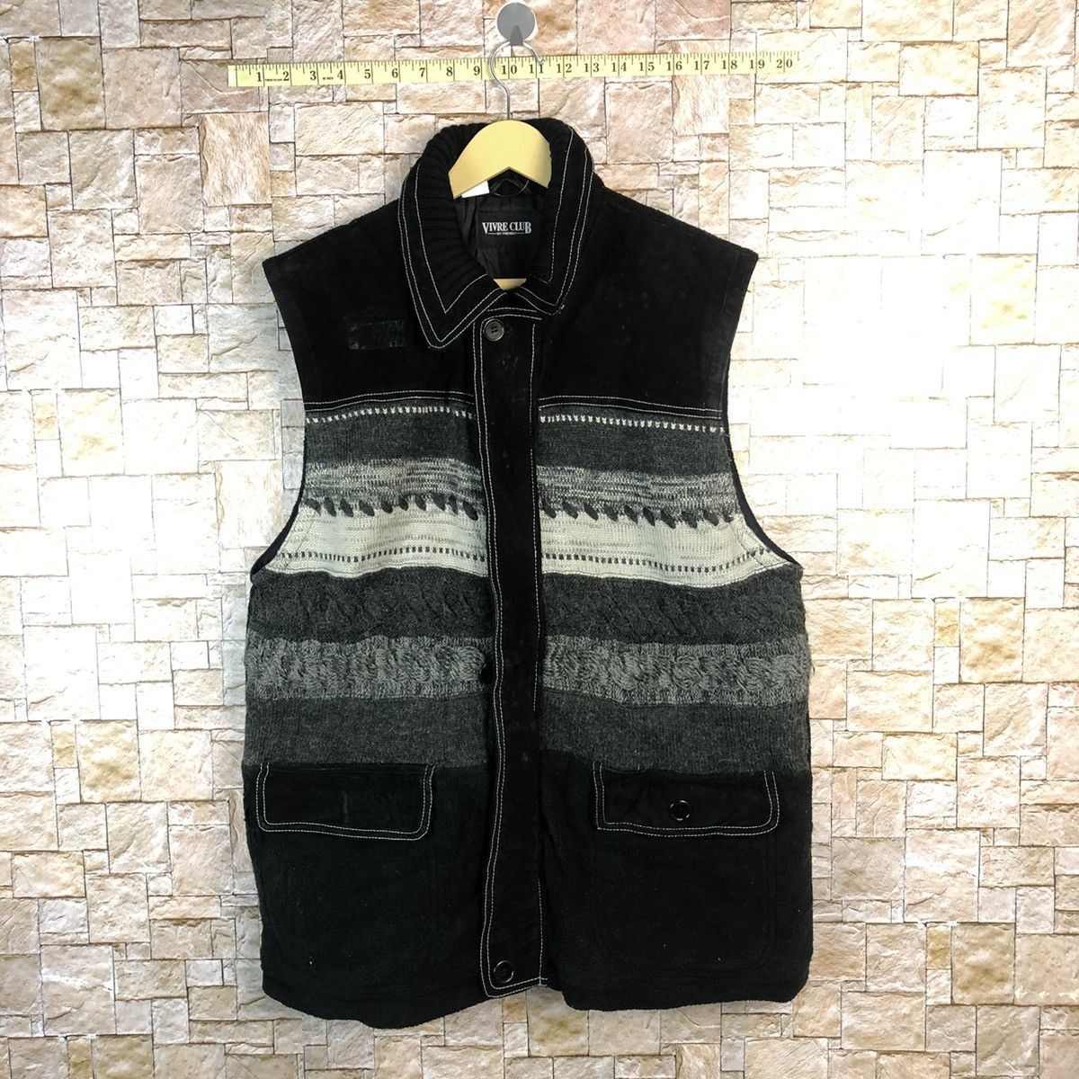 Japanese Brand Vivve Club Black Vest #A514 Size US M / EU 48-50 / 2 - 1 Thumbnail