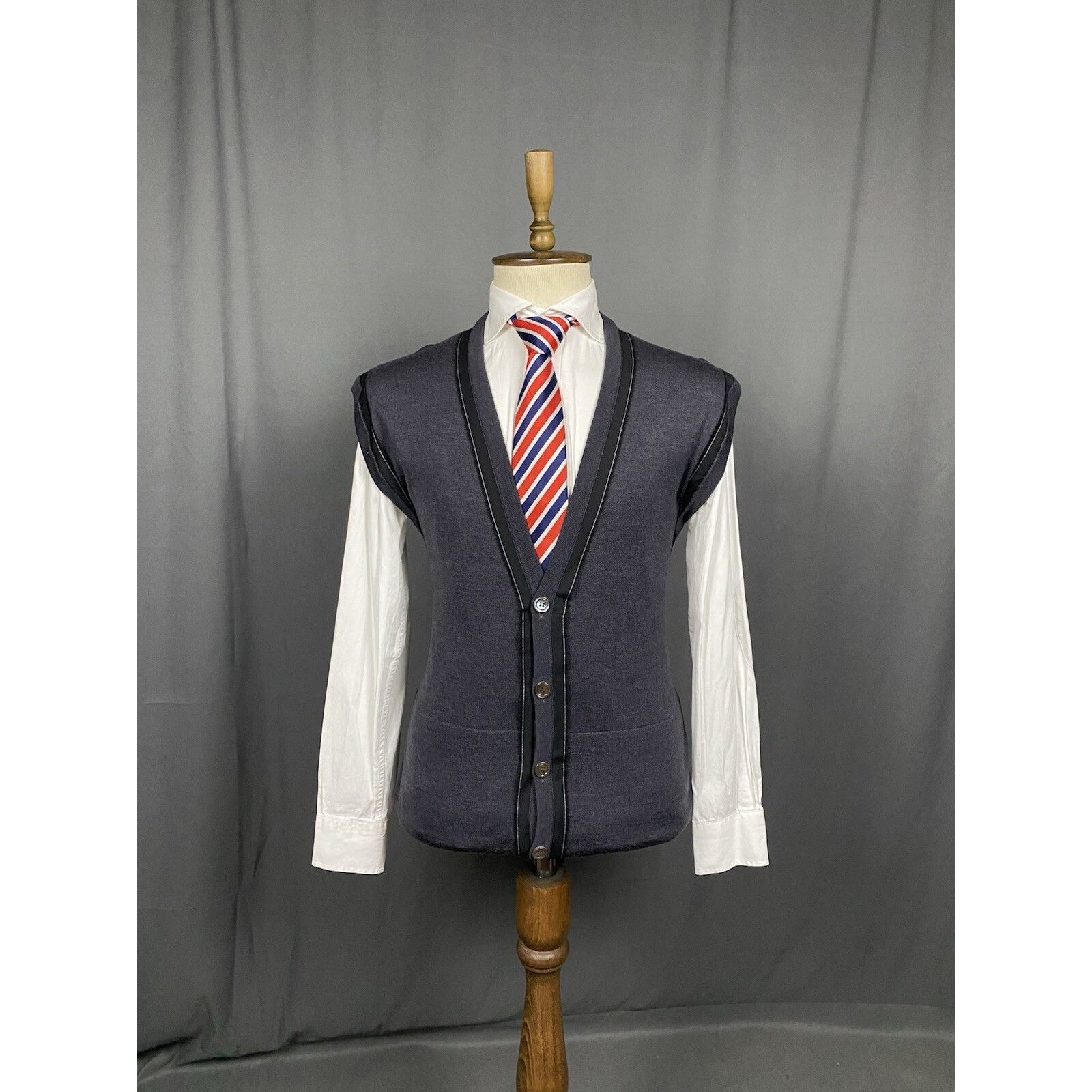 Dior Dior Homme Men's Gray Wool Silk Vest Size M Size US M / EU 48-50 / 2 - 3 Thumbnail