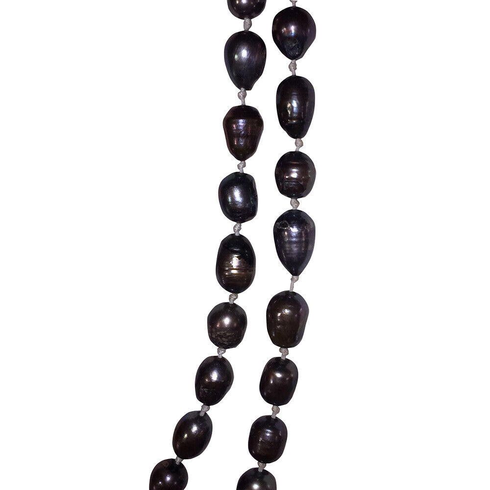 Designer Baroque Grey Pearl Bead Flapper Necklace Size ONE SIZE - 4 Thumbnail
