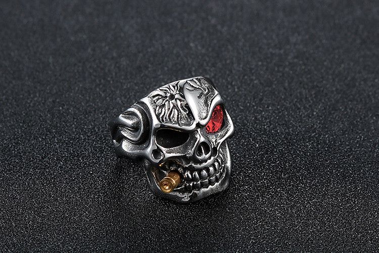 Japanese Brand × Jewelry × Vintage Red Eye Skull Ring Size ONE SIZE - 3 Thumbnail