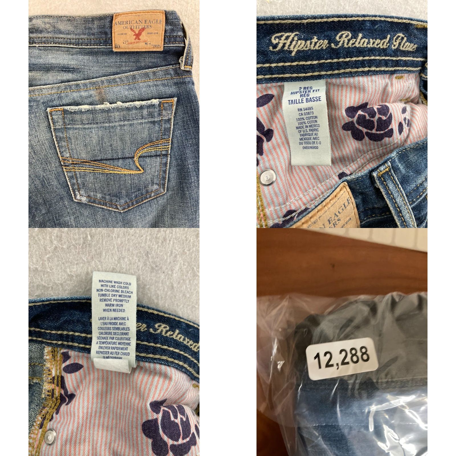 American Eagle Outfitters American Eagle Women’s Jeans Size 2 Blue Light Wash Bootcut Low Rise Hipster Cotton Denim Size 26" / US 2 / IT 38 - 8 Thumbnail