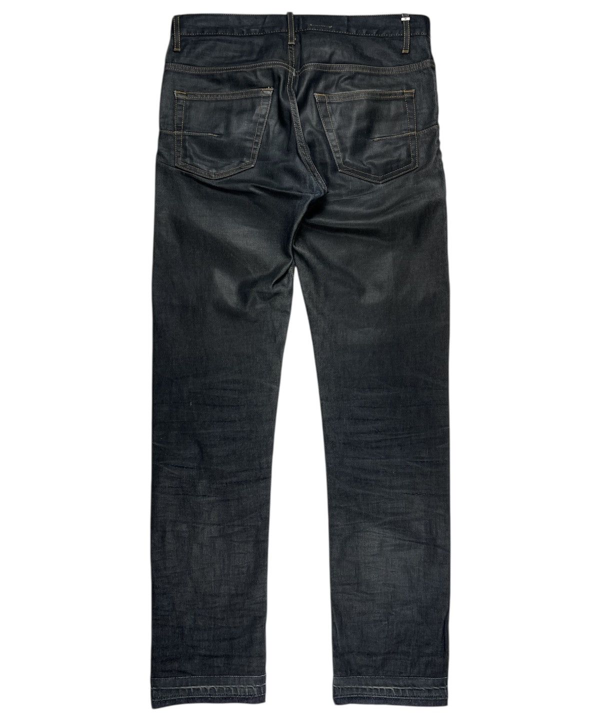 Dior SS10 Dior Homme Black Wax Coated Denim Jeans Size US 29 - 2 Thumbnail