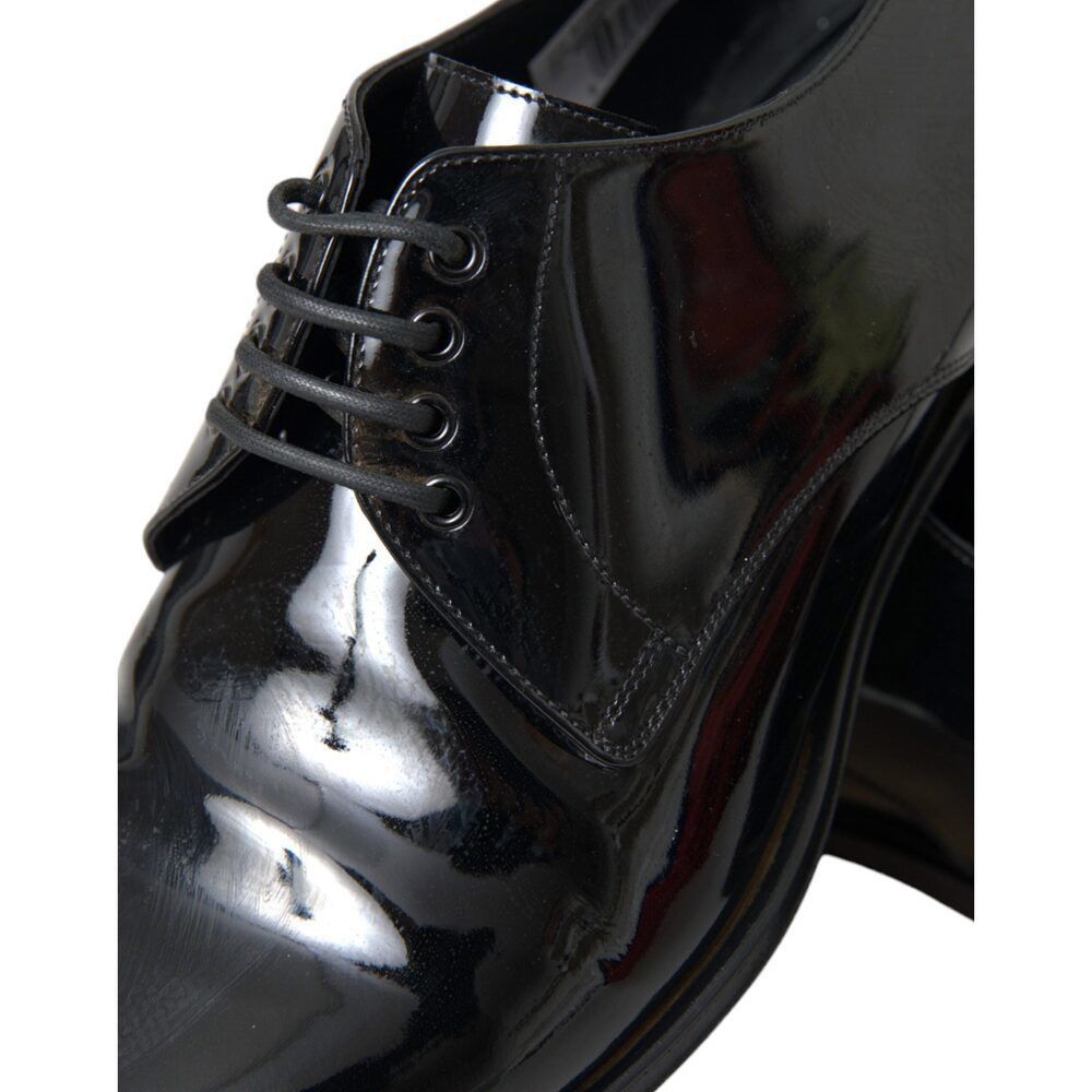 Dolce & Gabbana Dolce & Gabbana Black Patent Leather Derby Formal Dress Shoe Size US 9 / EU 42 - 8 Thumbnail