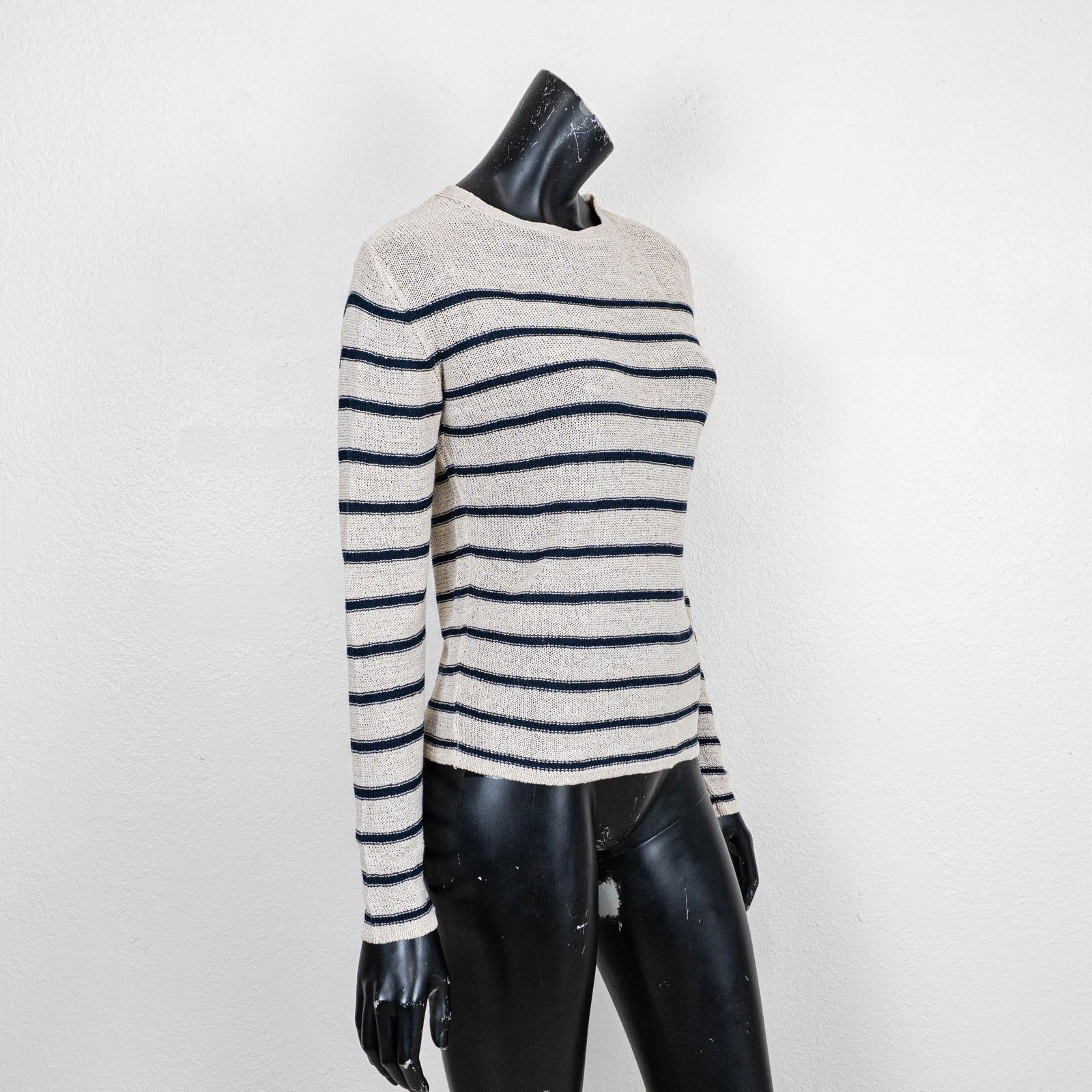 A.P.C. A.P.C. Linen Breton Striped open knit pullover size XS Size XS / US 0-2 / IT 36-38 - 4 Thumbnail
