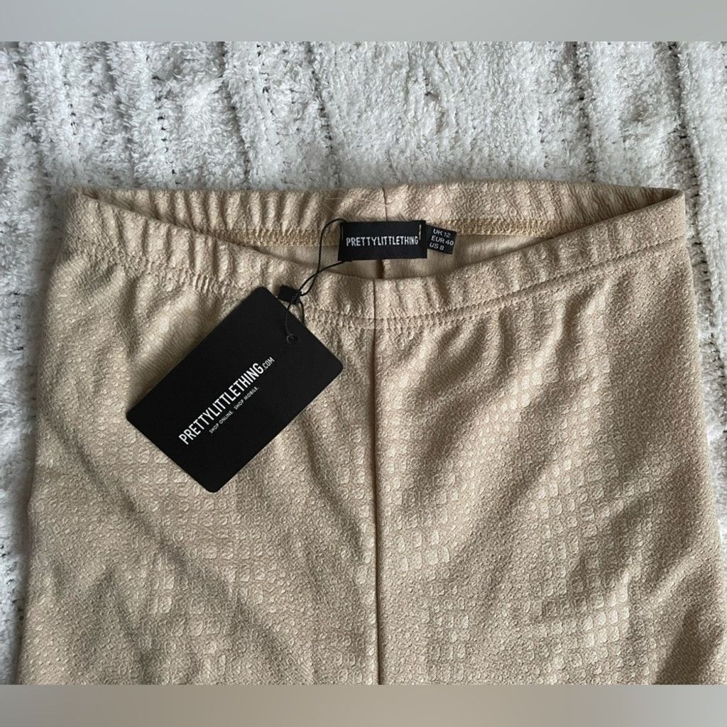 PrettyLittleThing PrettyLittleThing Tan Stone Croc Print Cycle Shorts Size 8 Size 30" / US 8 / IT 44 - 3 Thumbnail