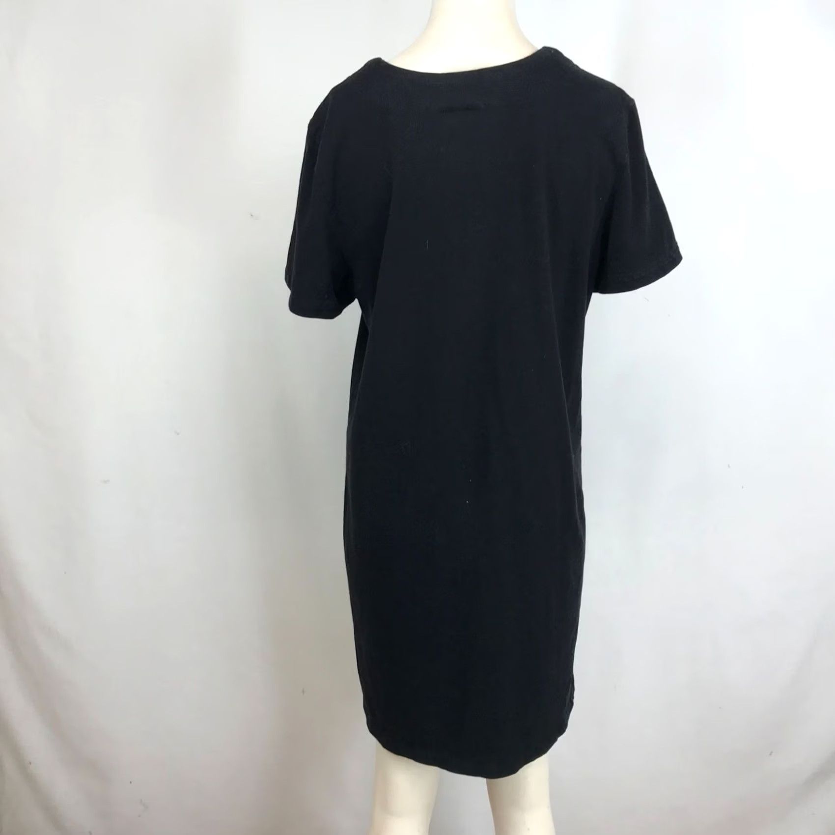 Vintage ISLAND ATTITUDES ROUND NECK DRESS WOMEN'S M/L BLACK FLORAL SHORT SLEEVE Size 32" / US 10 / IT 46 - 5 Thumbnail