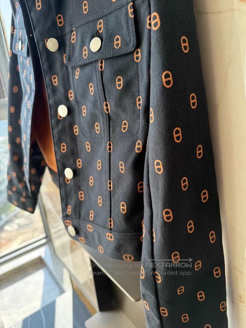 Hermes Hermes Pig nose navy blue women's denim short cotton jacke Size XS / US 0-2 / IT 36-38 - 6 Thumbnail