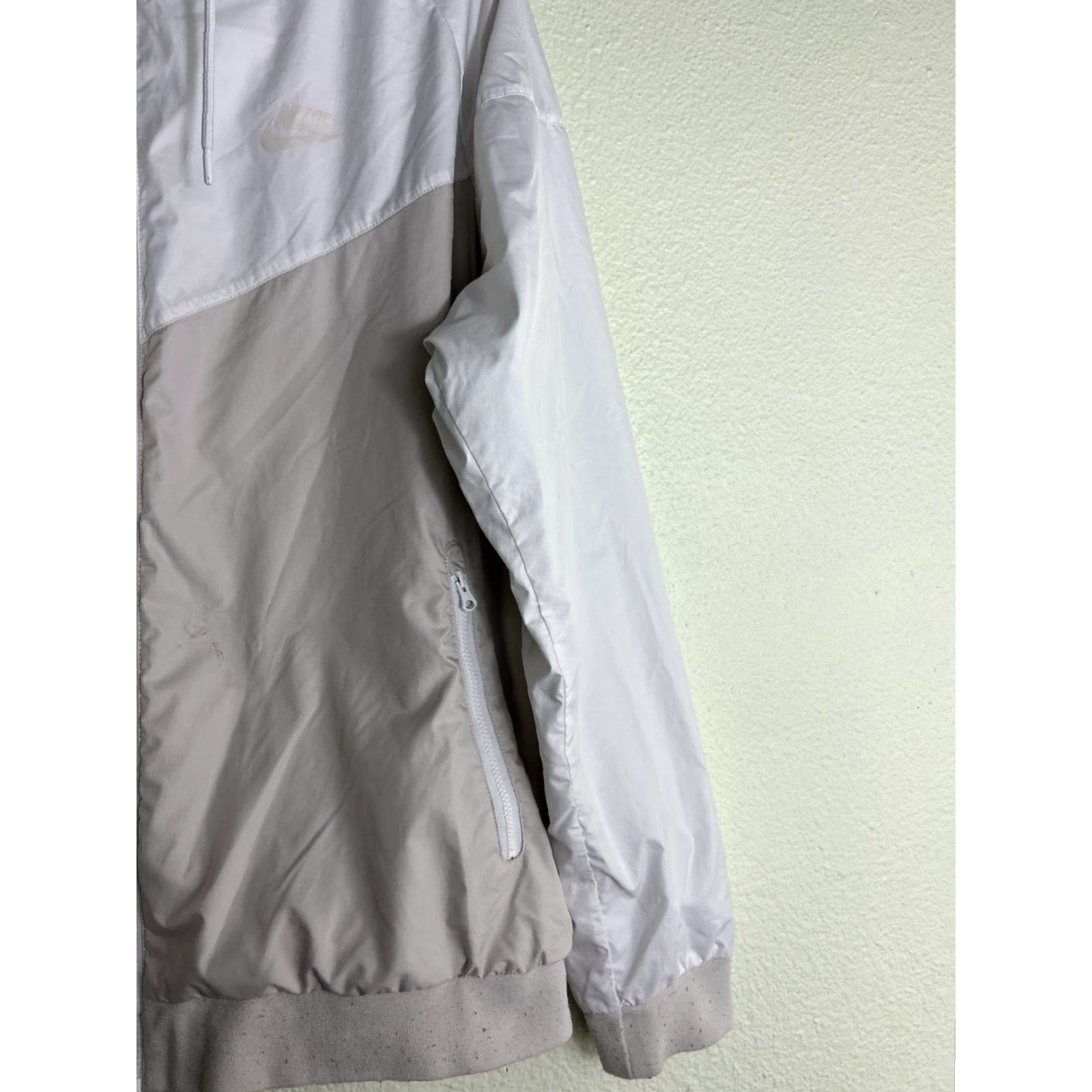 Nike Nike Windrunner Jacket Windbreaker Mens XL White Beige Full Zip Hooded Size US XL / EU 56 / 4 - 5 Thumbnail