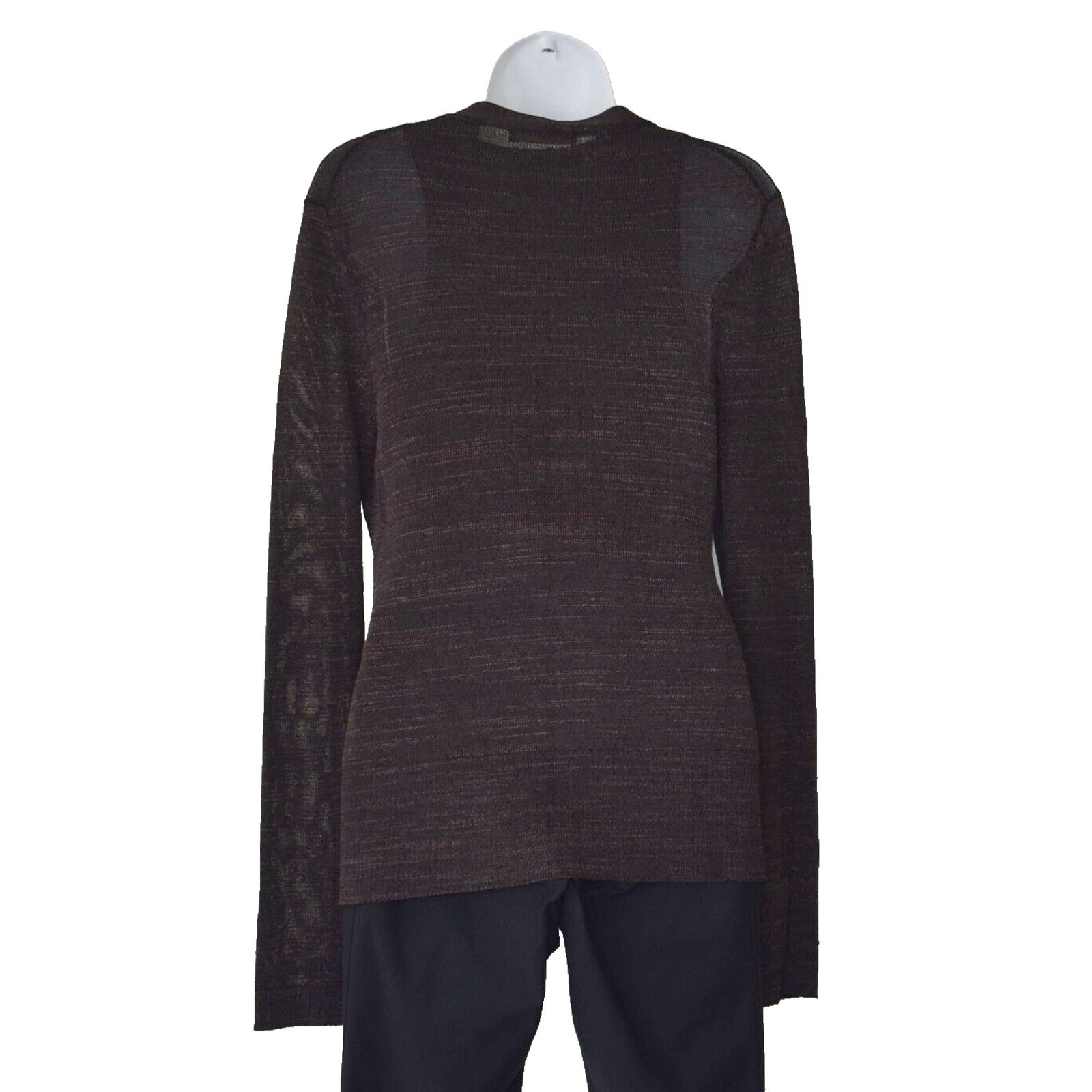Donna Karan DONNA KARAN Brown Knit Wrap Detail Top & Cardigan 2 Pc Set M Size M / US 6-8 / IT 42-44 - 2 Thumbnail