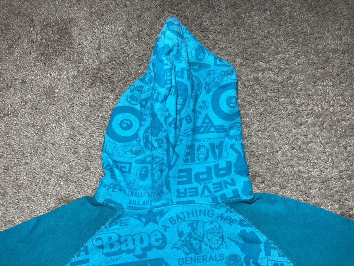 Bape 2008 Bape Full Zip Hoodie Teal Logo Mania Camo Blue OG Nigo Size US L / EU 52-54 / 3 - 13 Thumbnail