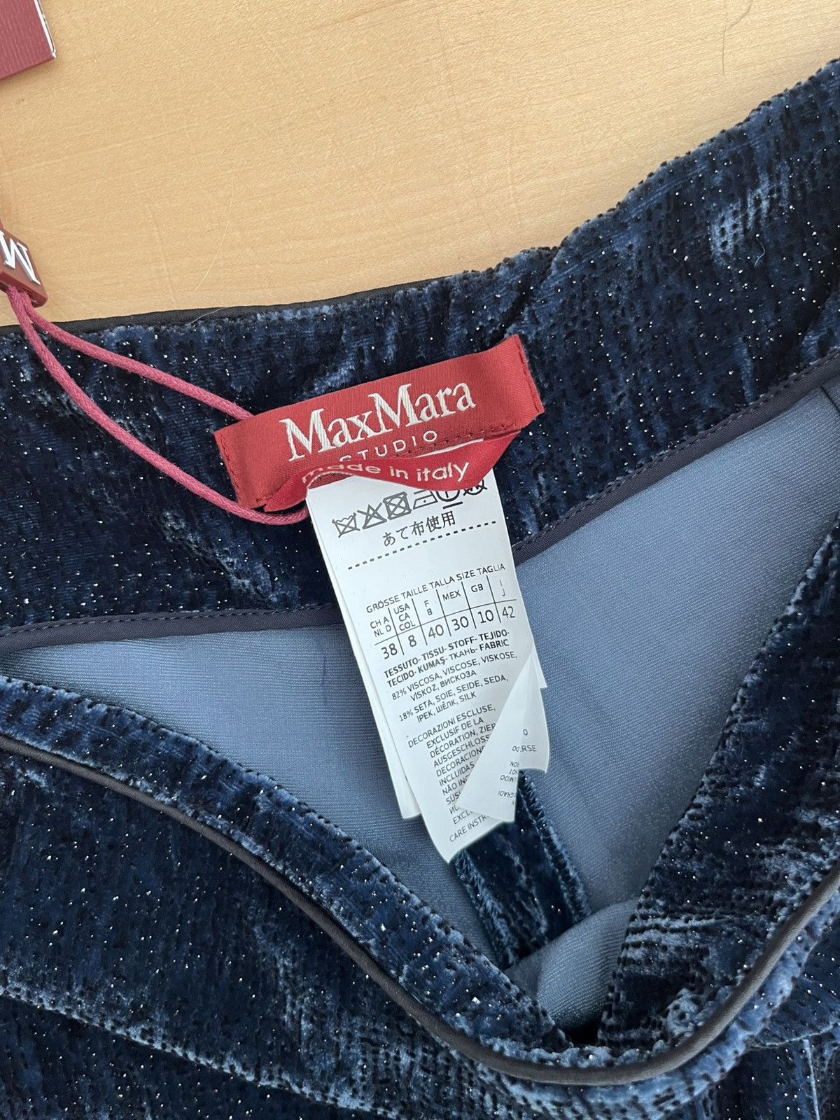 Max Mara NWT - Max Mara Chenille Silk Trousers Size 28" / US 6 / IT 42 - 4 Thumbnail